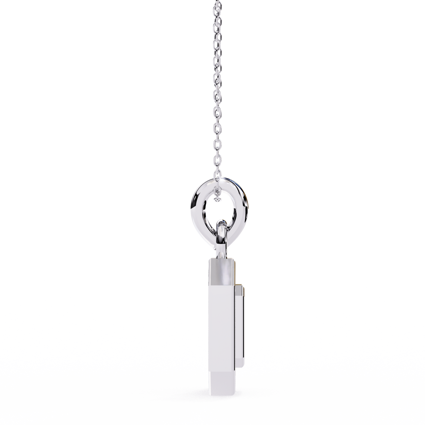 geo halo lab grown diamond pendant