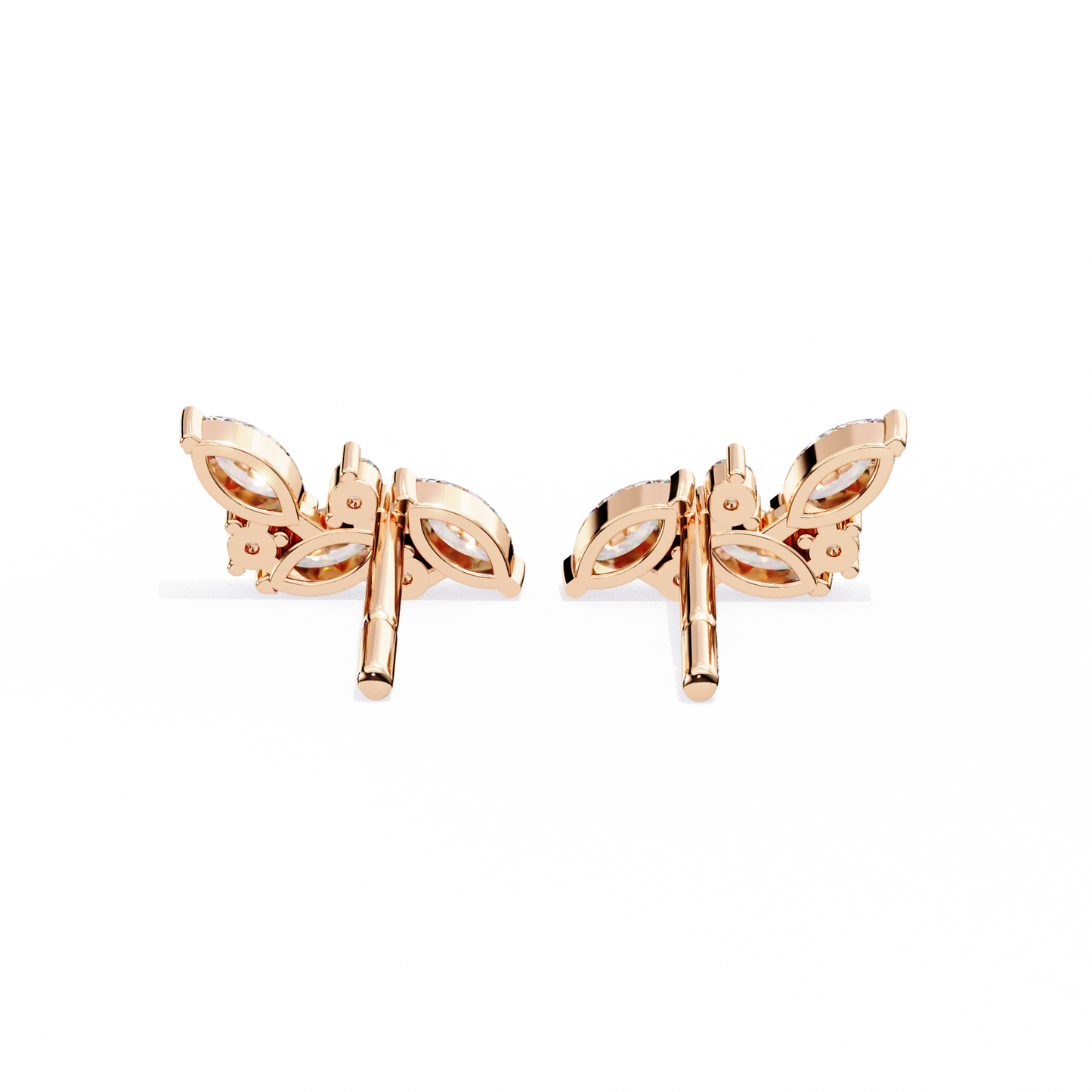 sylvan marquise leaf lab grown diamond studs