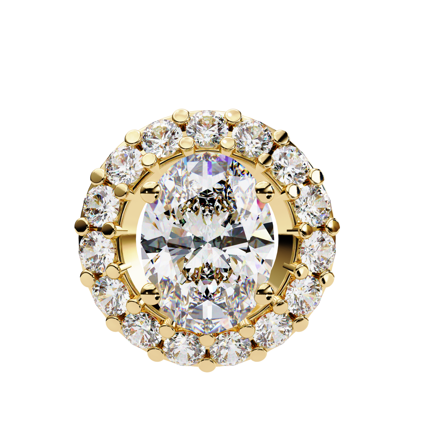 opaline halo oval lab grown diamond pendant