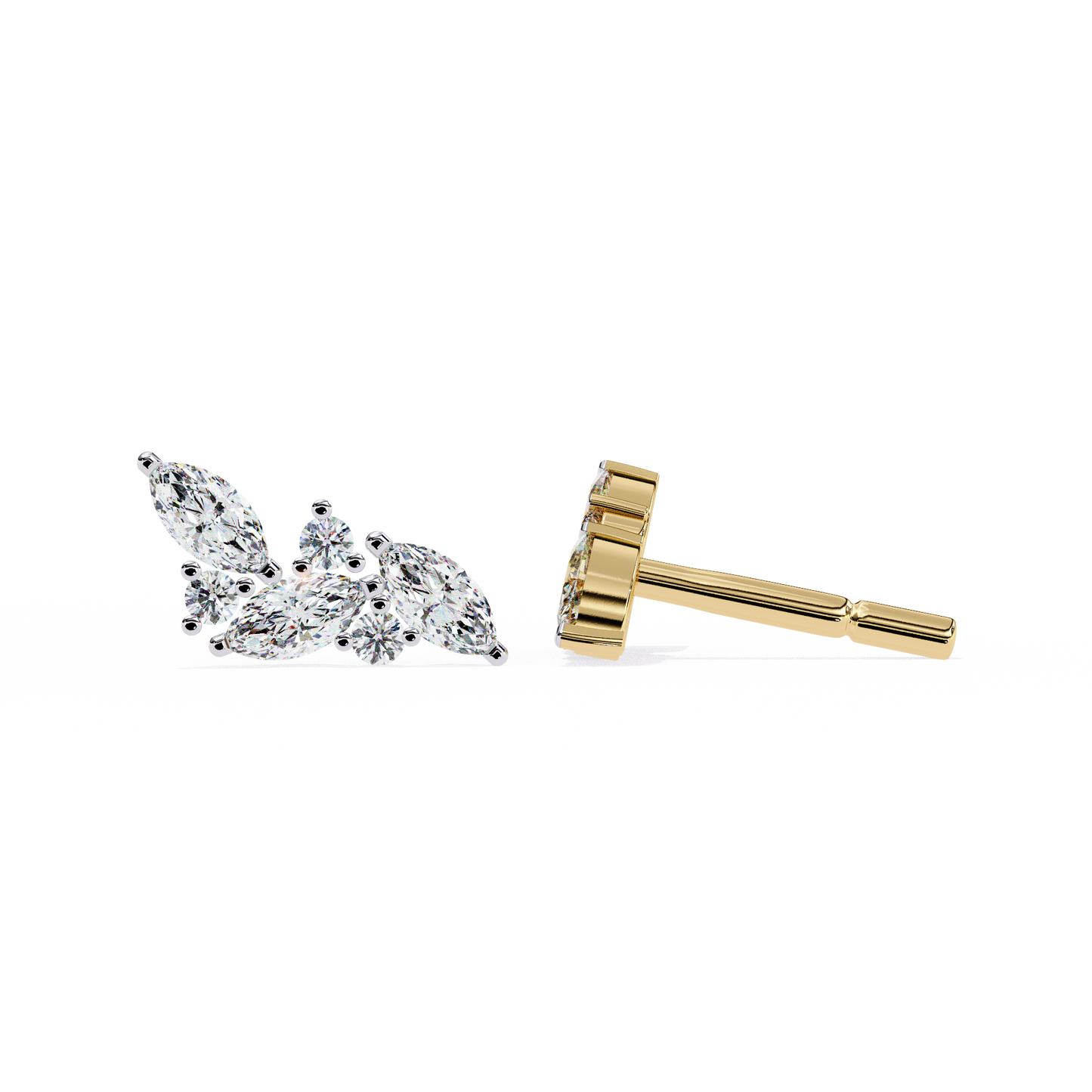 sylvan marquise leaf lab grown diamond studs