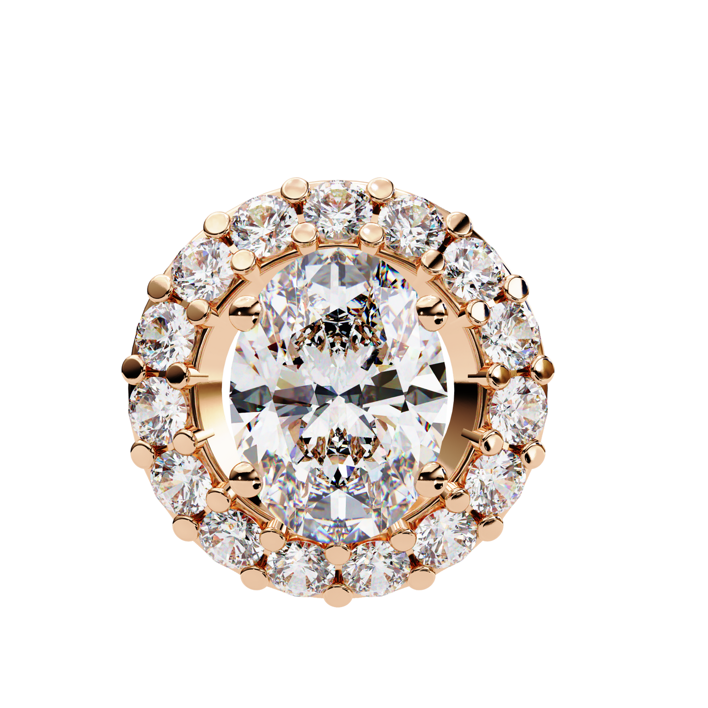opaline halo oval lab grown diamond pendant