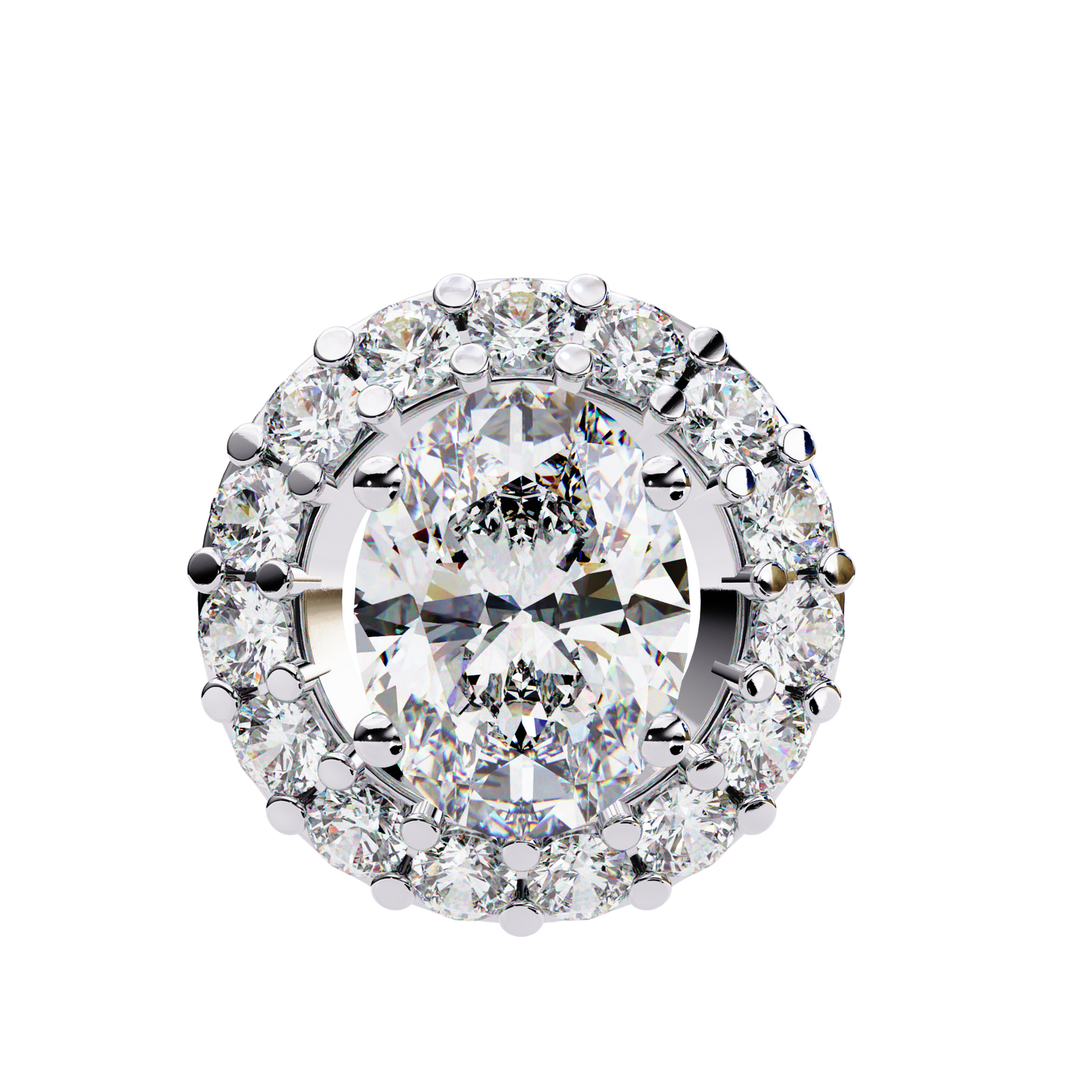 opaline halo oval lab grown diamond pendant