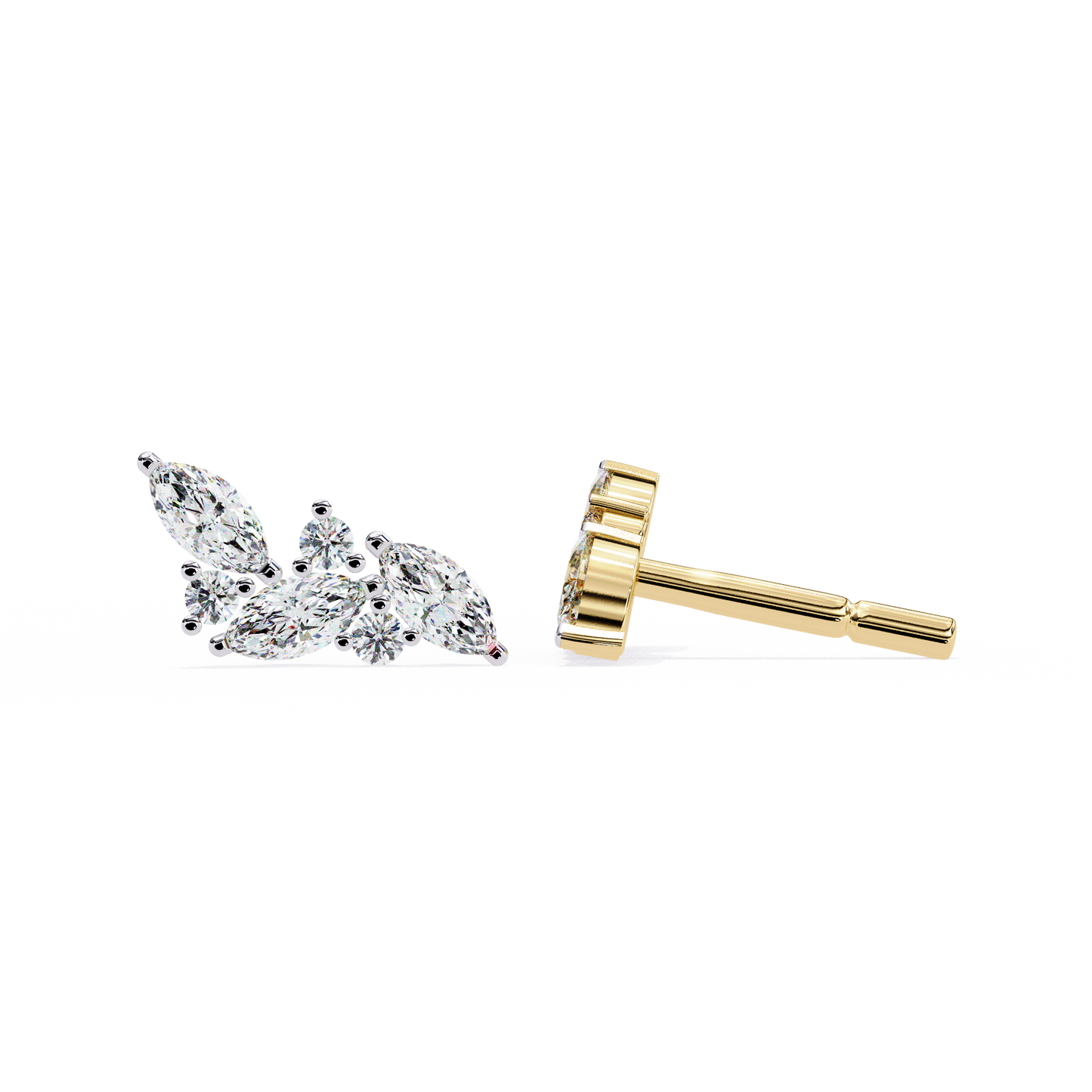 sylvan marquise leaf lab grown diamond studs