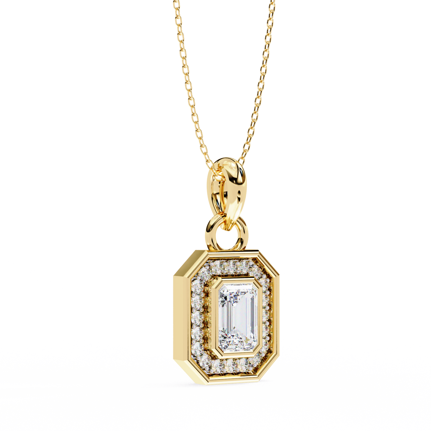 imperia double halo lab grown diamond pendant
