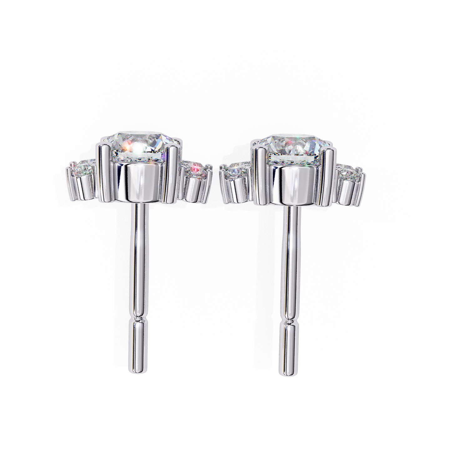 gala art deco marquise cluster lab grown diamond studs