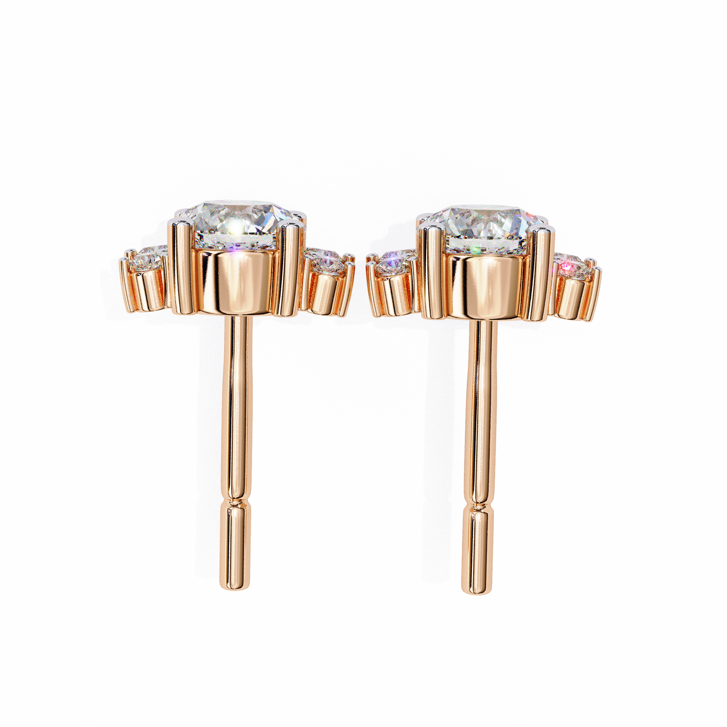 gala art deco marquise cluster lab grown diamond studs