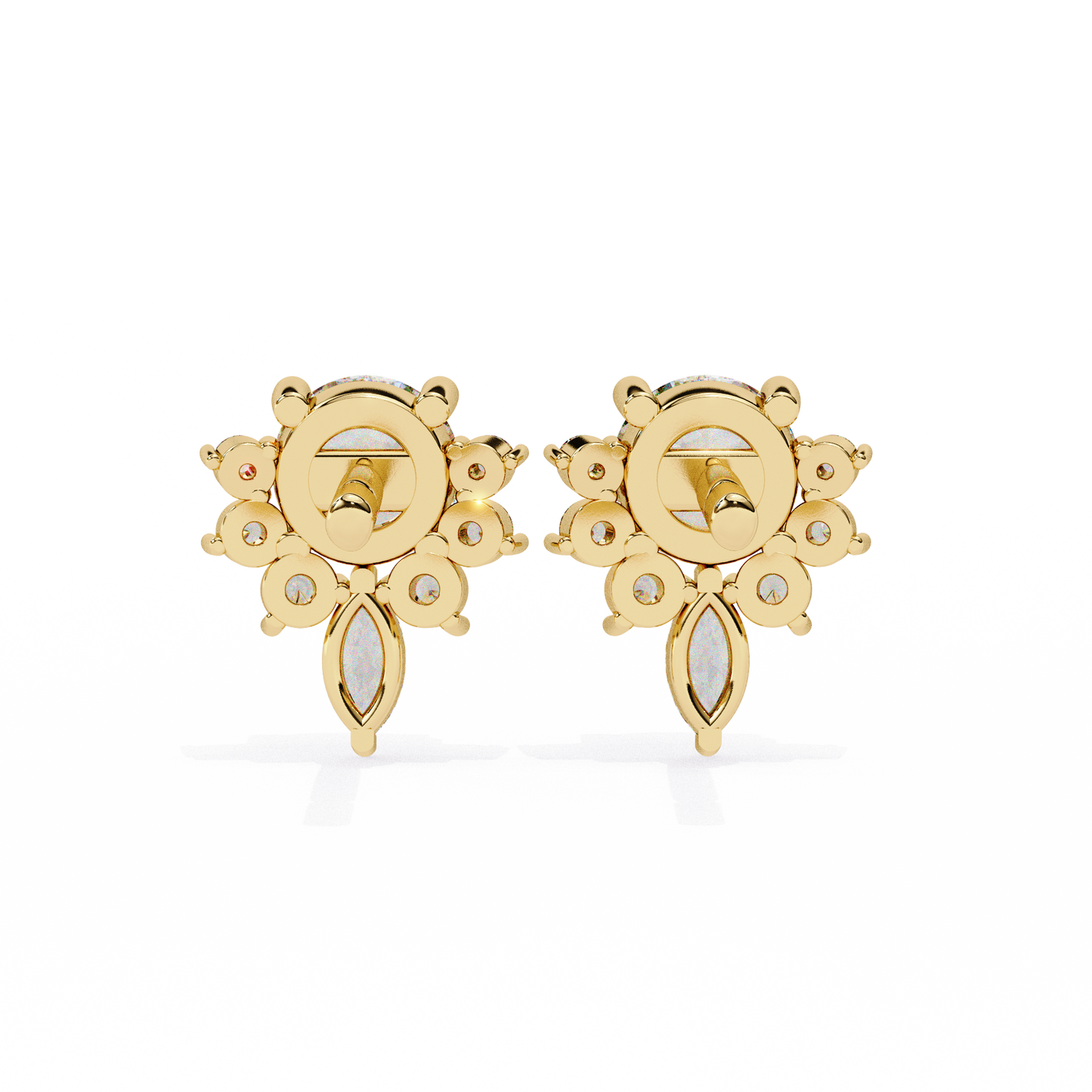 gala art deco marquise cluster lab grown diamond studs