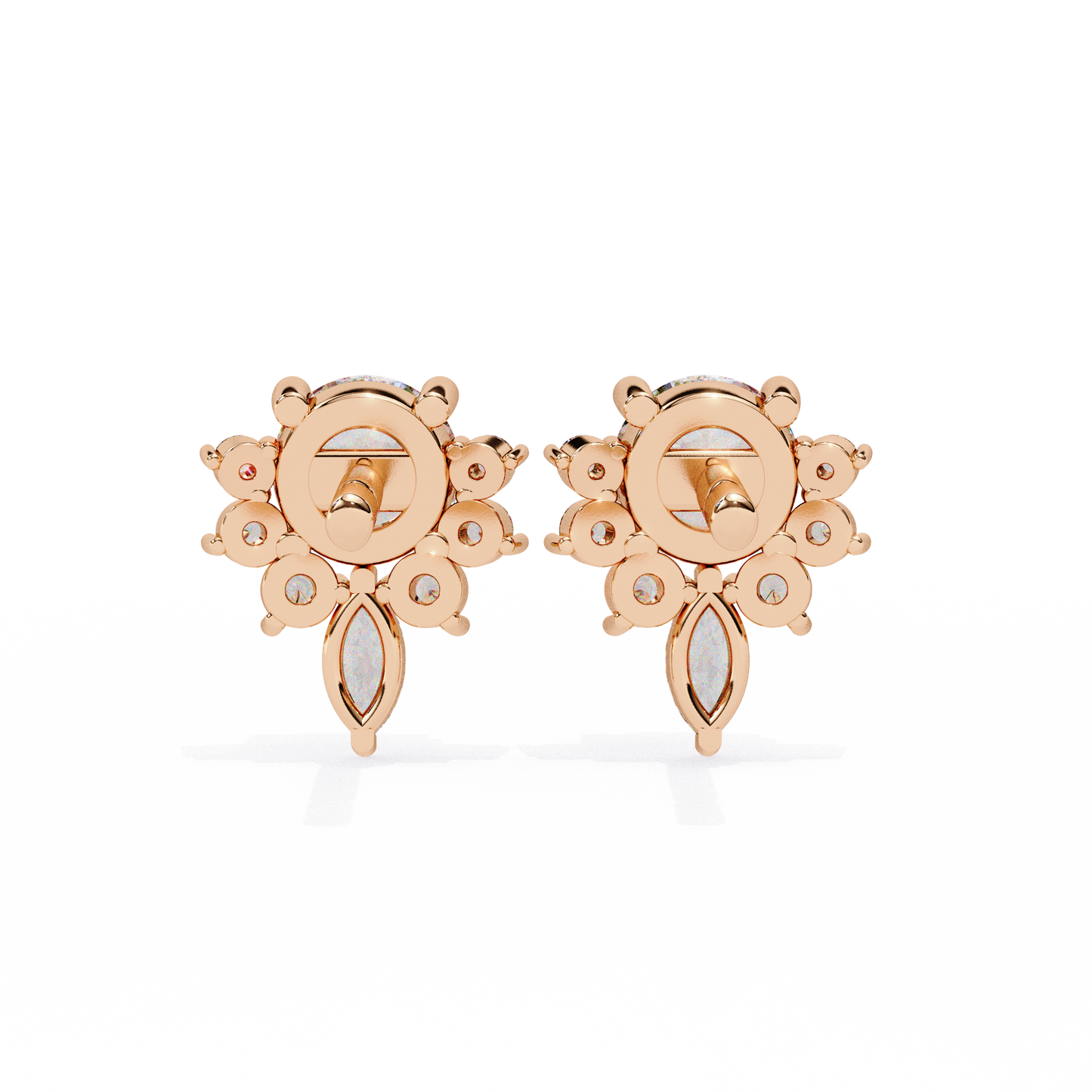 gala art deco marquise cluster lab grown diamond studs