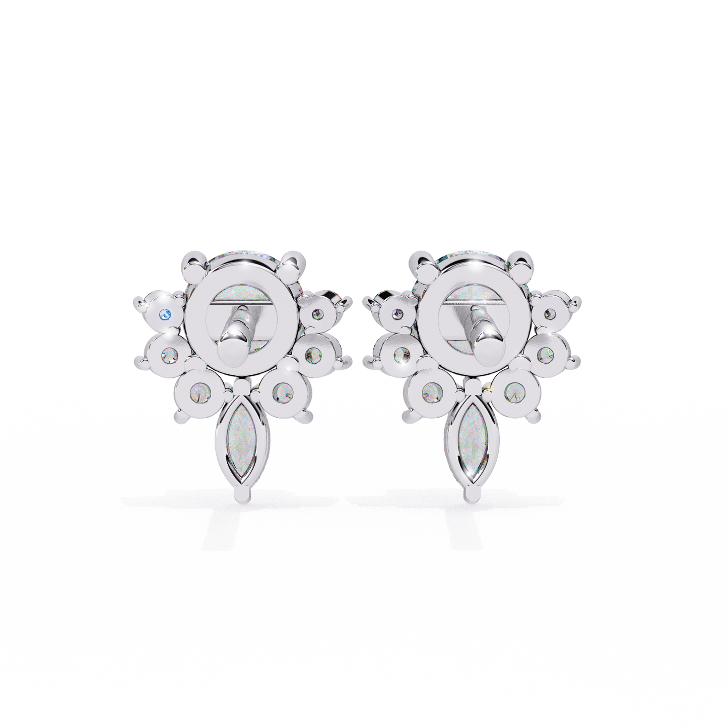 gala art deco marquise cluster lab grown diamond studs