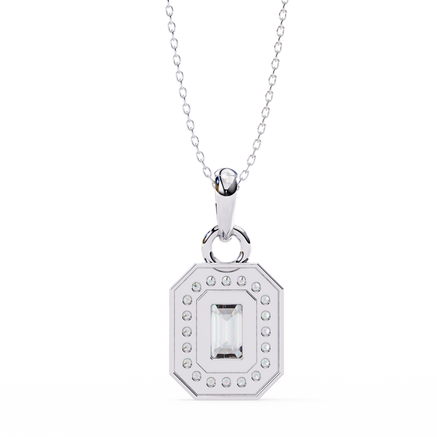 imperia double halo lab grown diamond pendant
