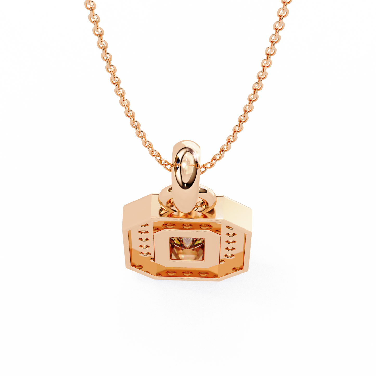 imperia double halo lab grown diamond pendant