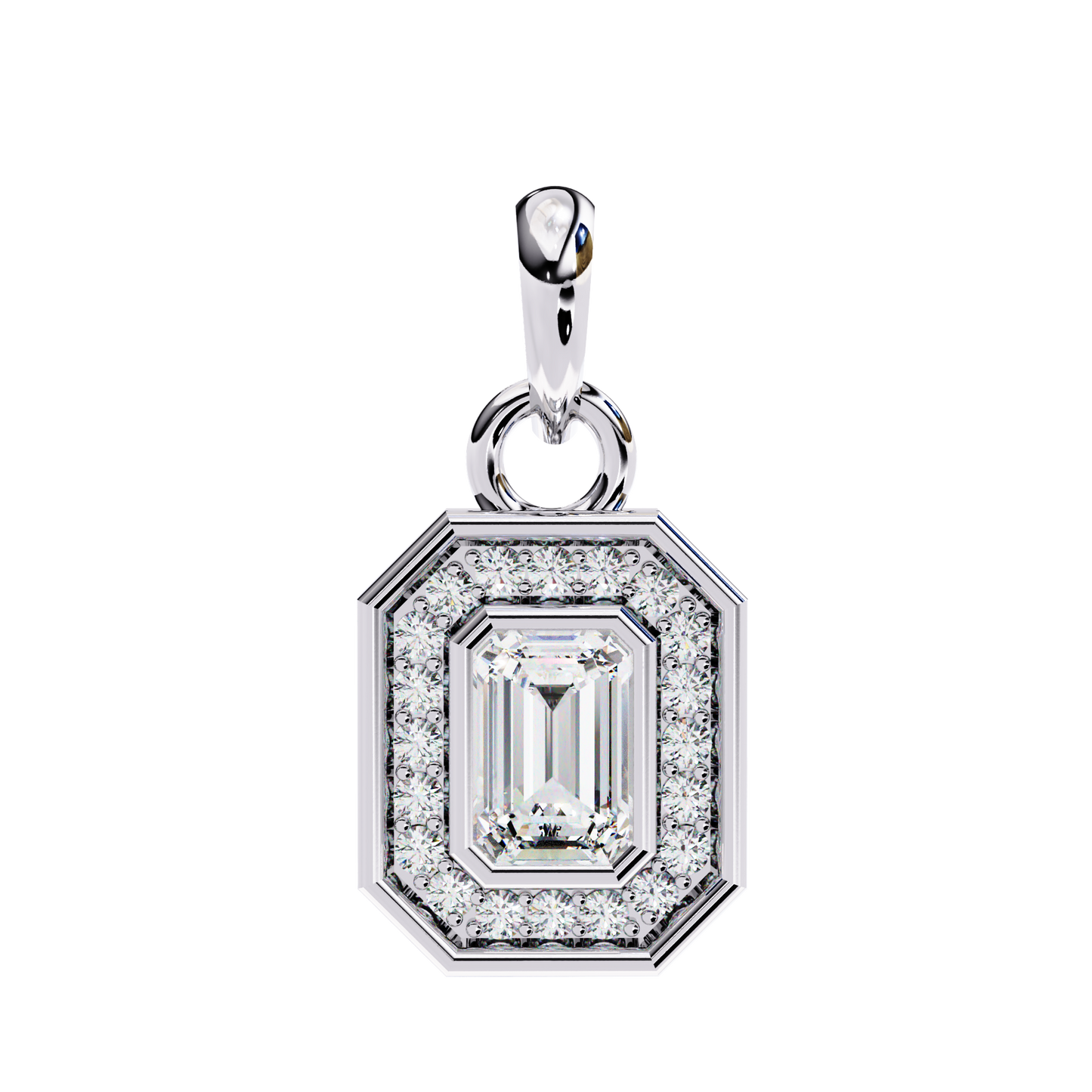 imperia double halo lab grown diamond pendant