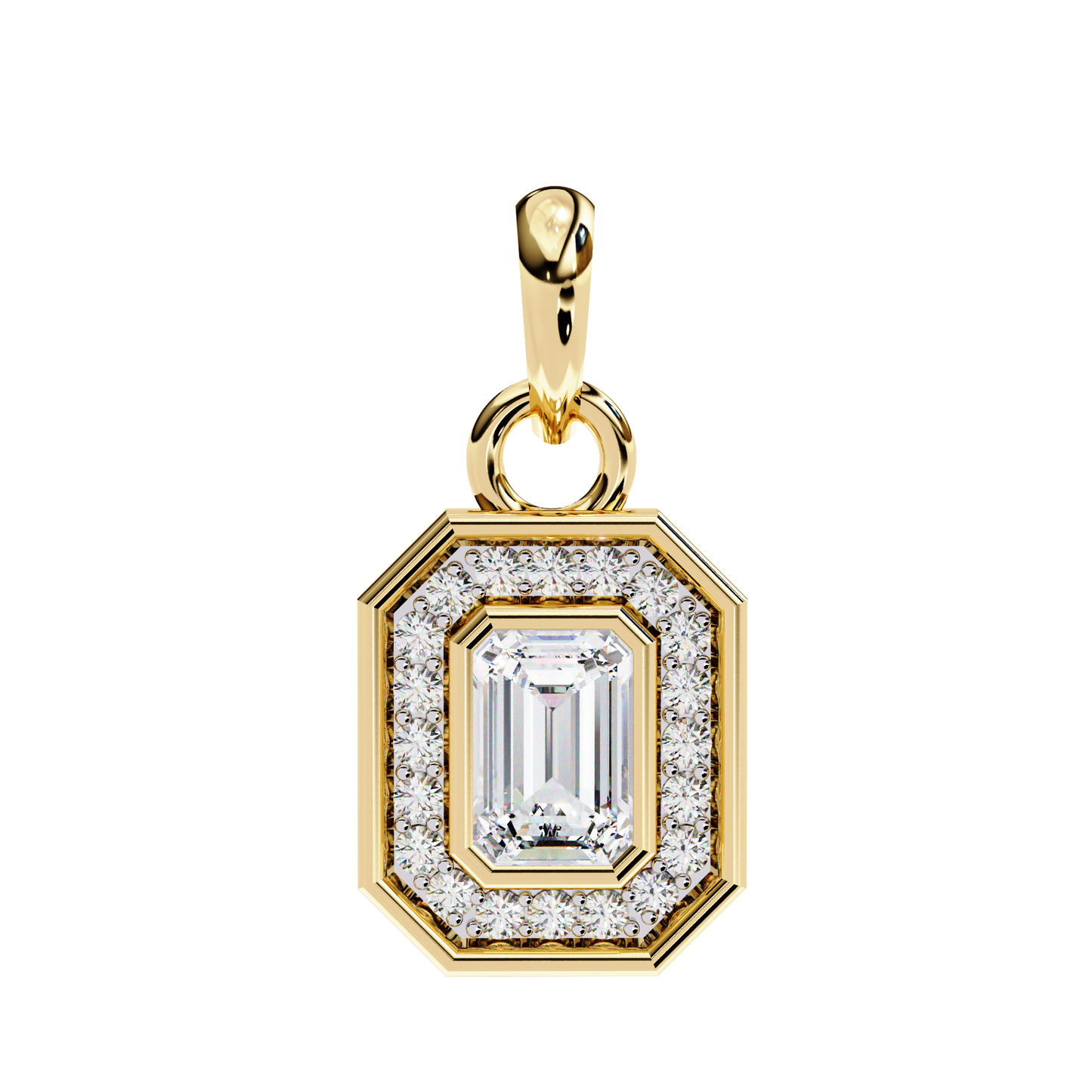 imperia double halo lab grown diamond pendant
