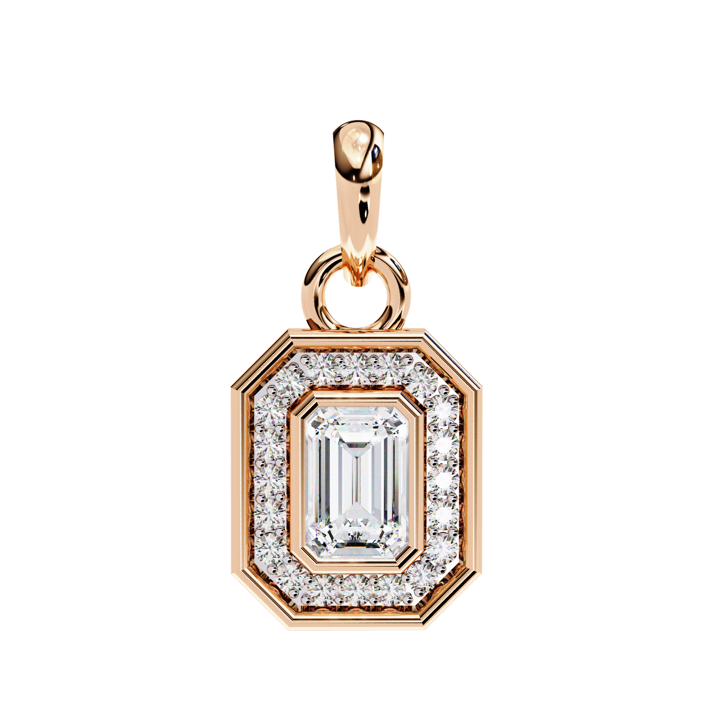 imperia double halo lab grown diamond pendant