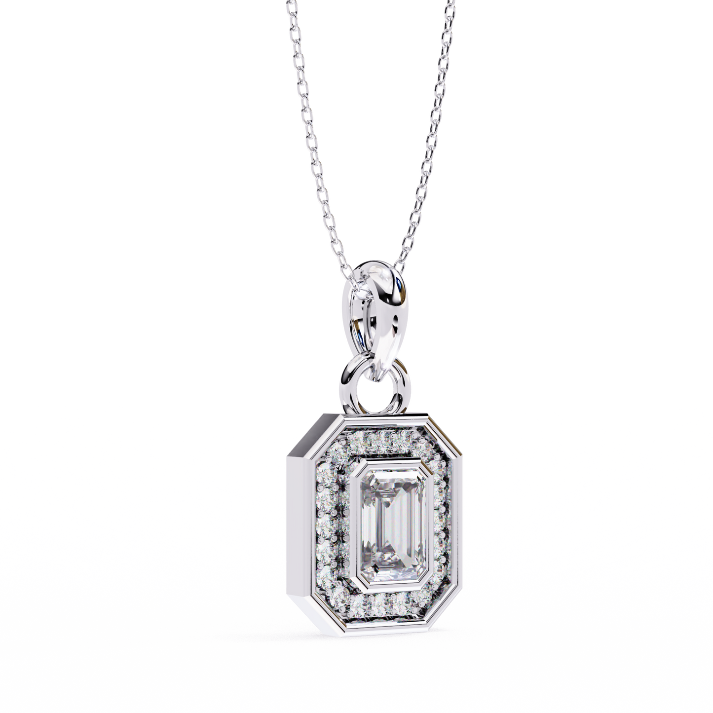 imperia double halo lab grown diamond pendant