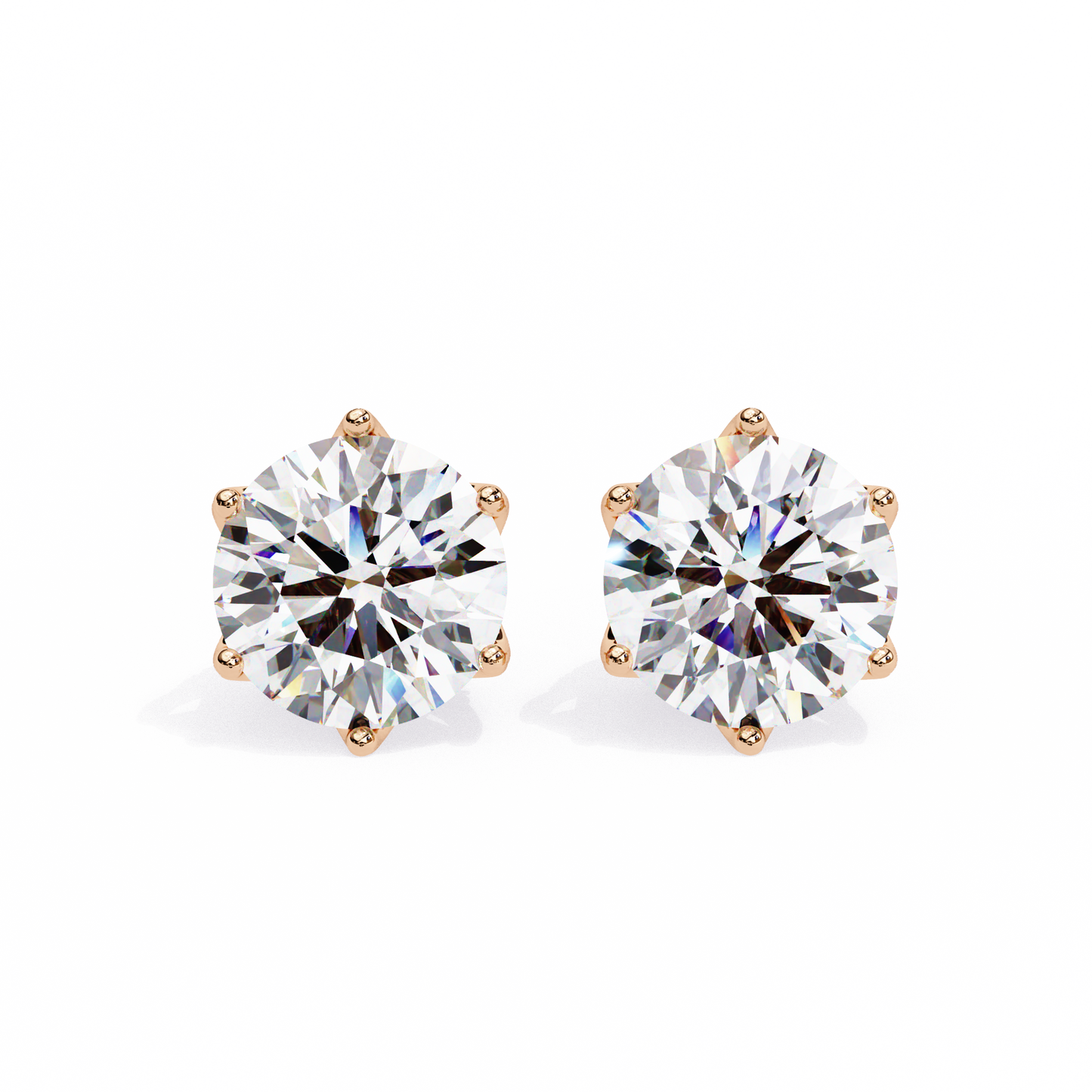 crown classic round lab grown diamond earrings
