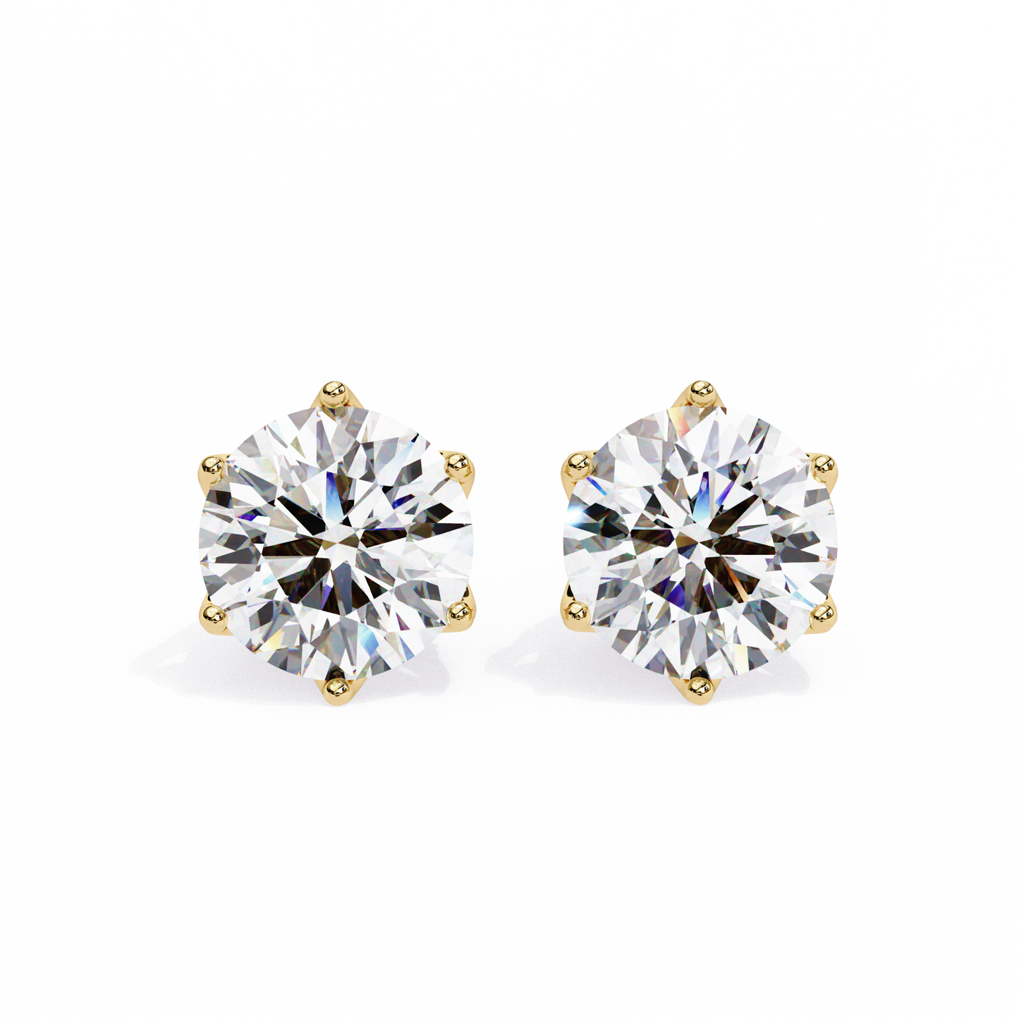 crown classic round lab grown diamond earrings
