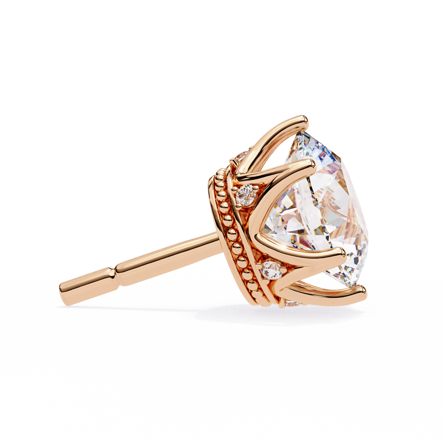 crown classic round lab grown diamond earrings