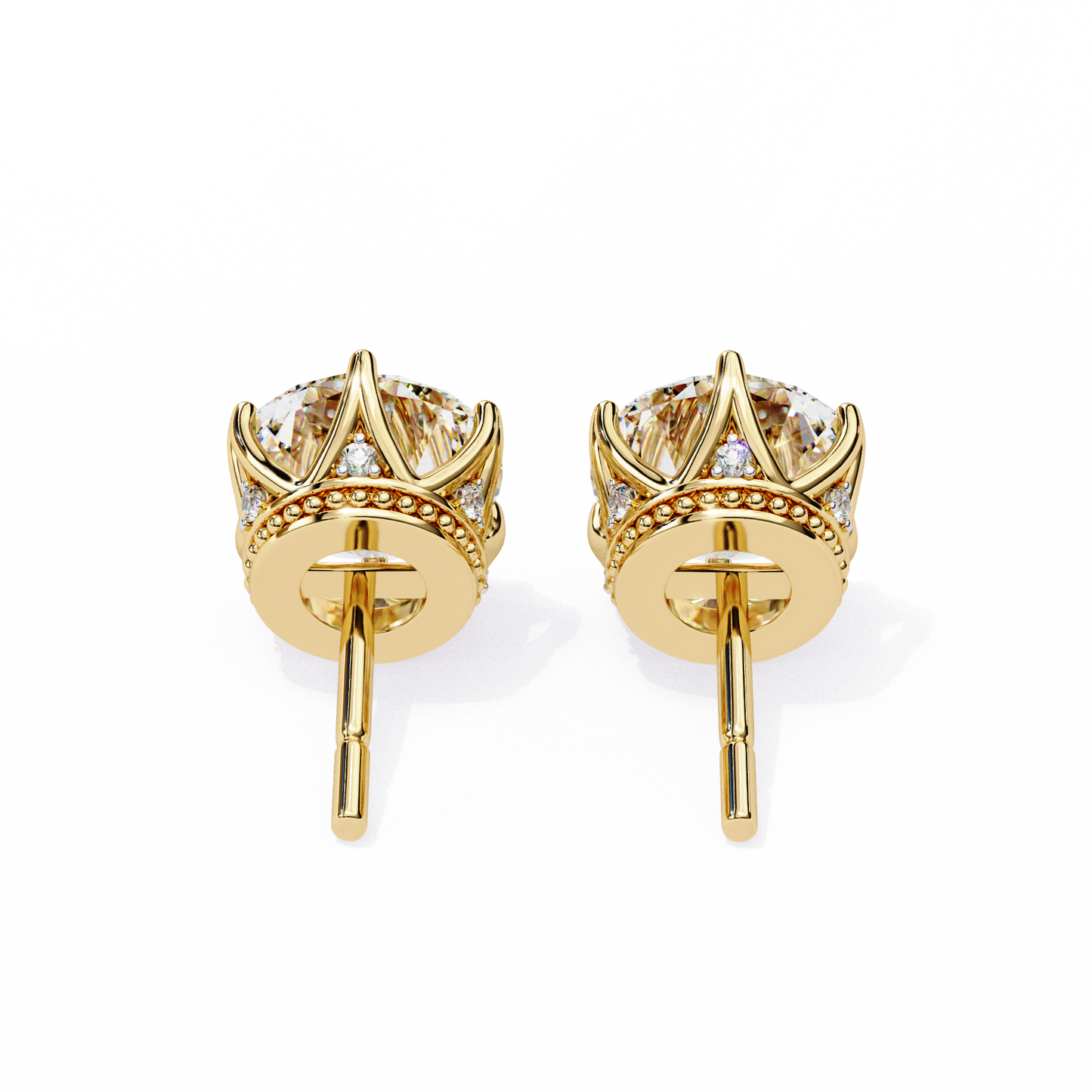 crown classic round lab grown diamond earrings