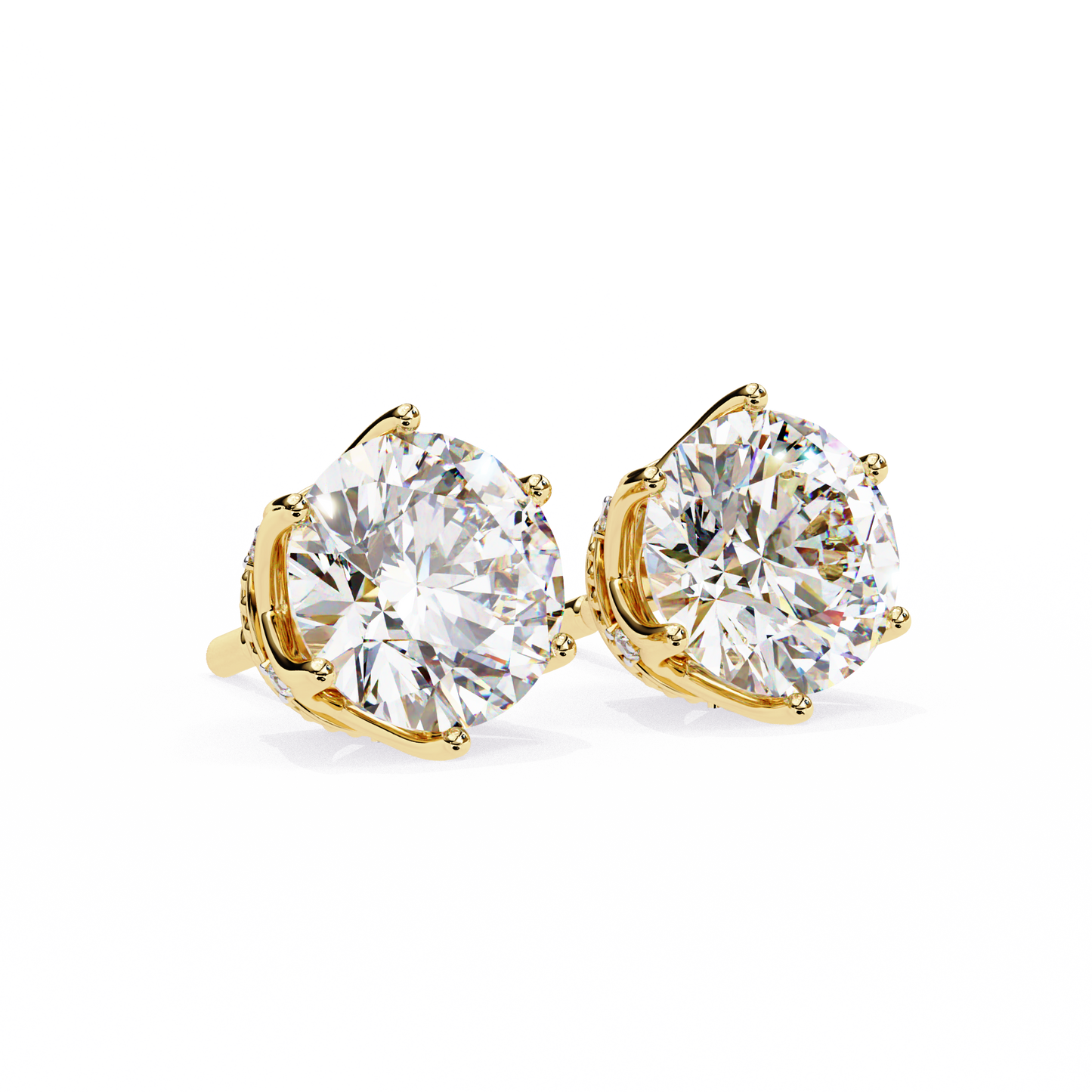 crown classic round lab grown diamond earrings
