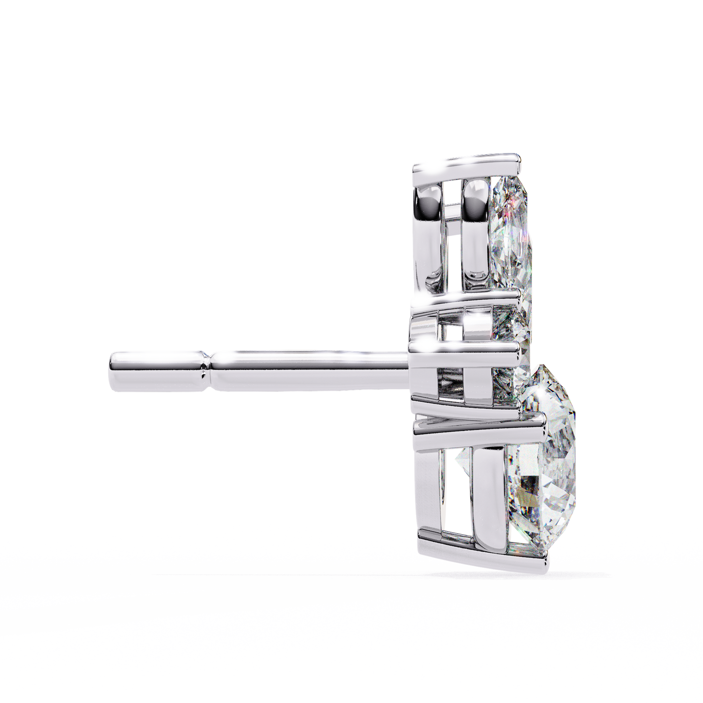 viva asymmetrical marquise cluster lab grown diamond studs
