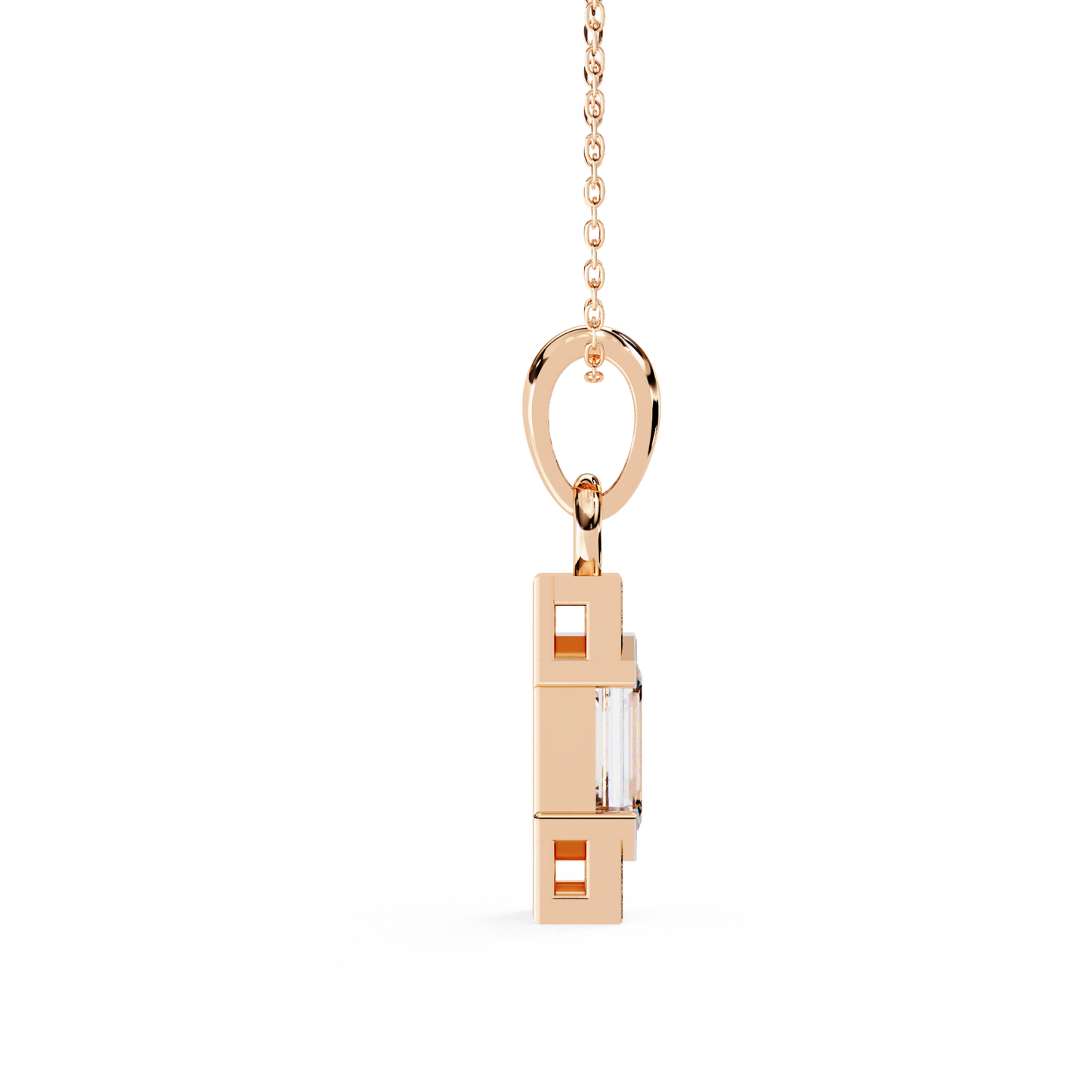 empire baguette lab grown diamond pendant