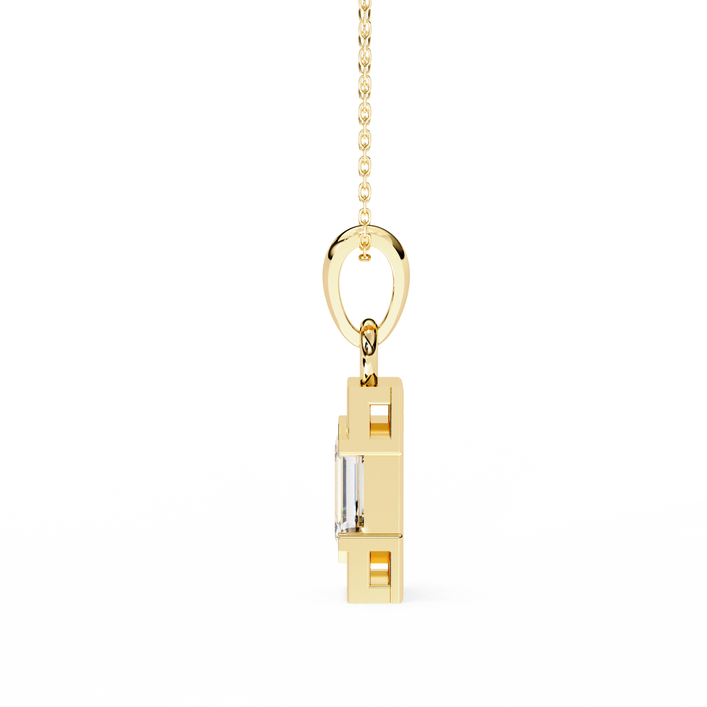 empire baguette lab grown diamond pendant