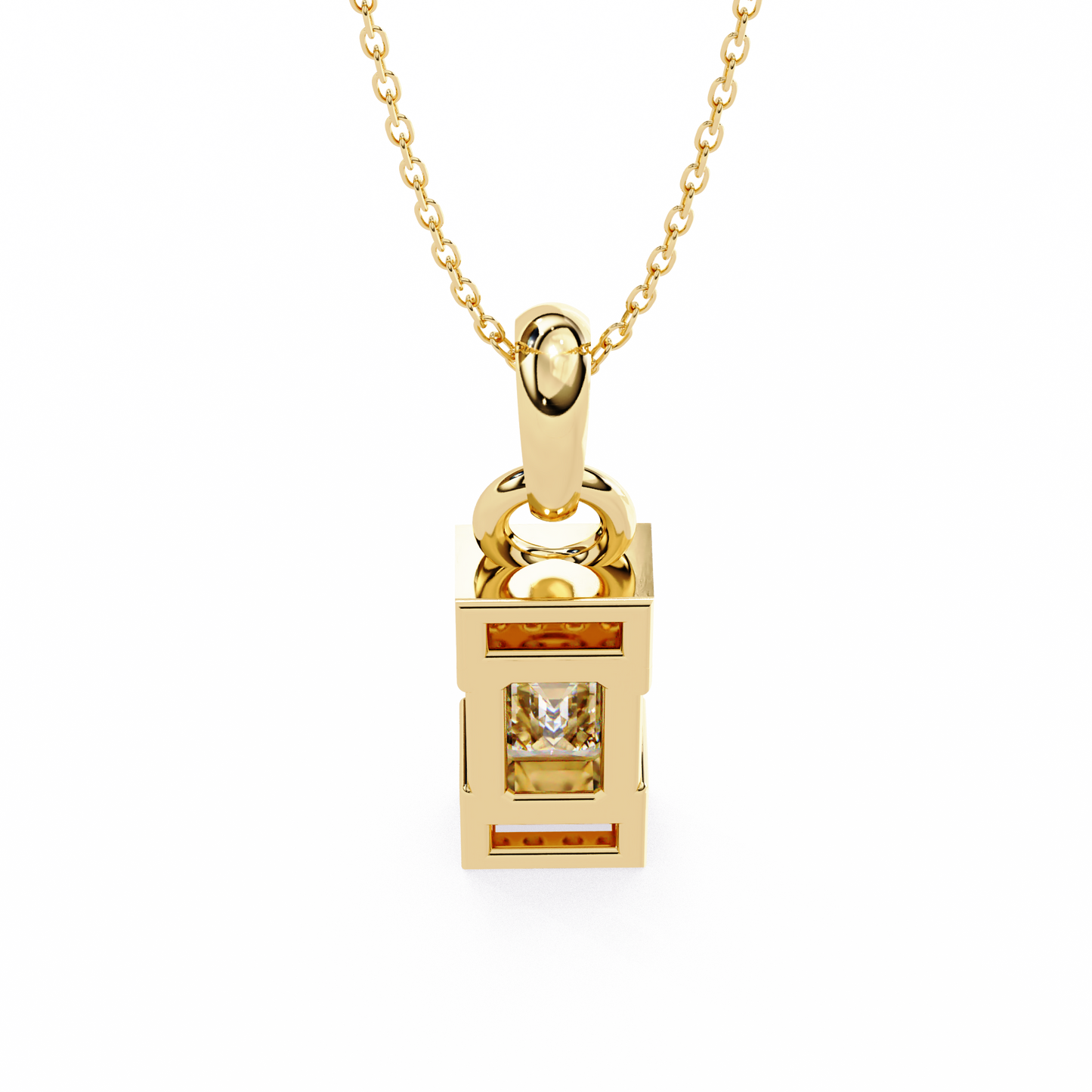empire baguette lab grown diamond pendant