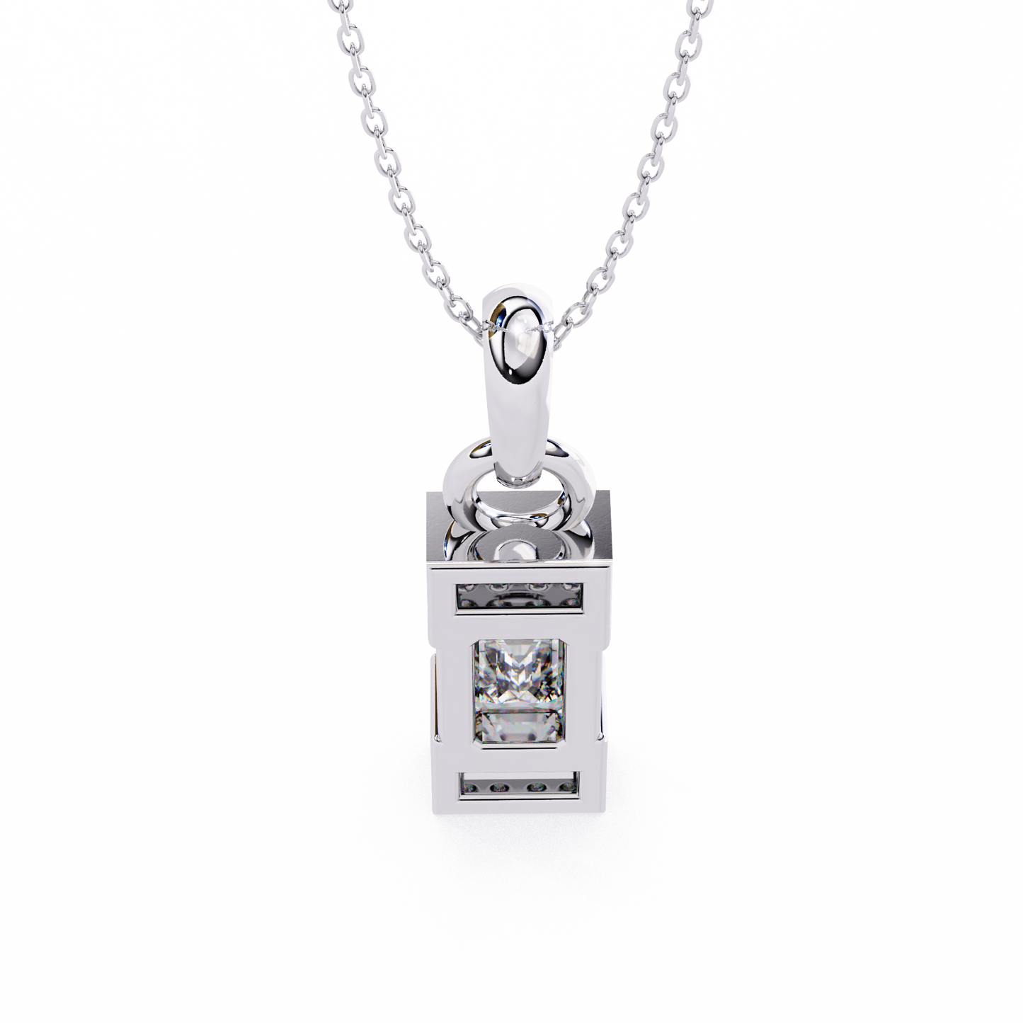 empire baguette lab grown diamond pendant