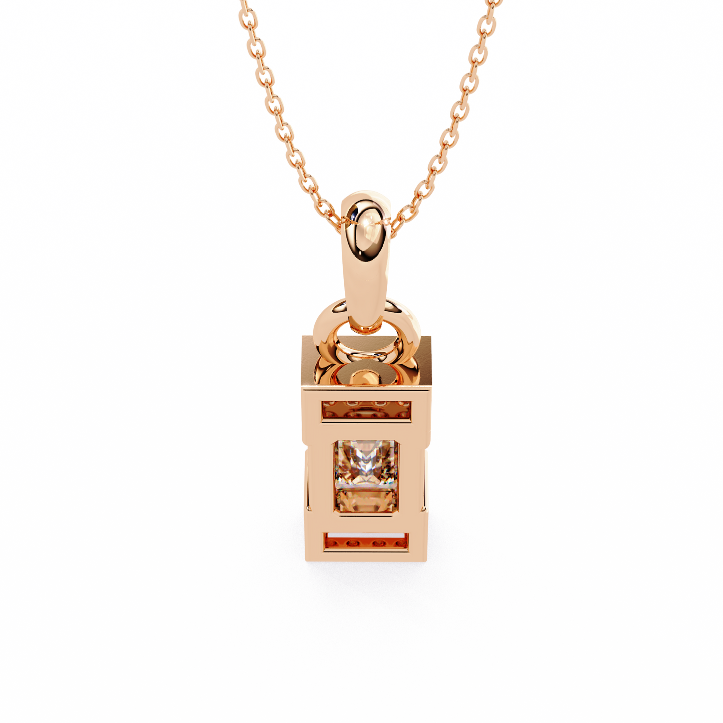 empire baguette lab grown diamond pendant