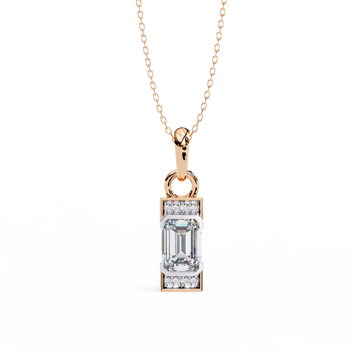 empire baguette lab grown diamond pendant