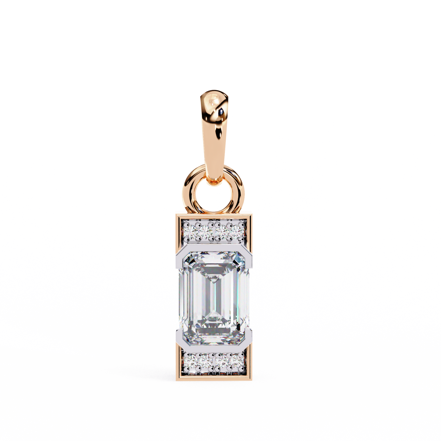 empire baguette lab grown diamond pendant