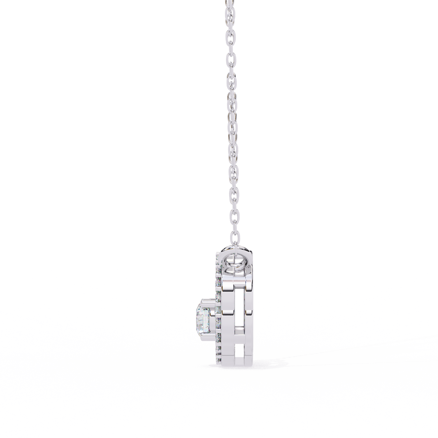 blossom cluster lab grown diamond pendant