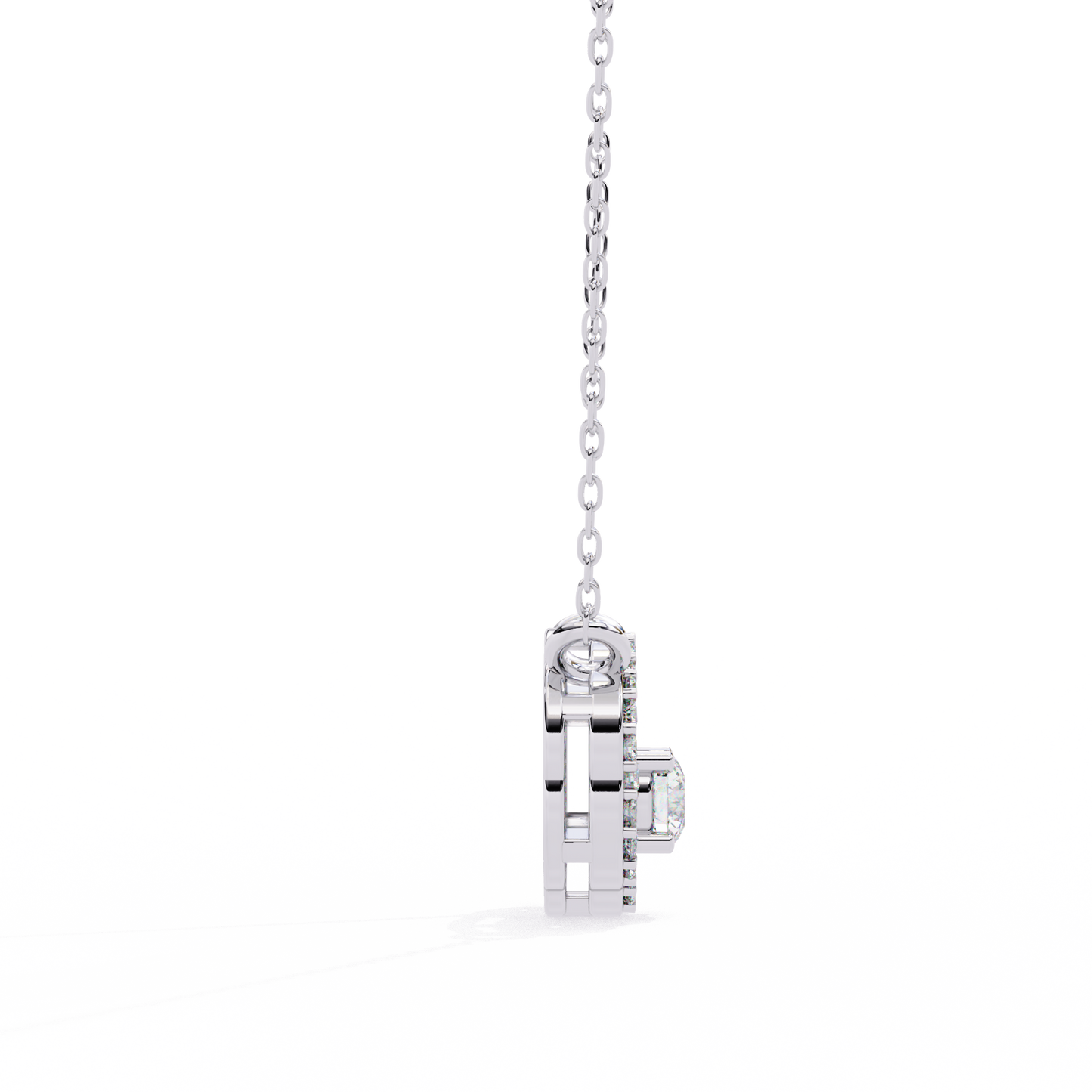 blossom cluster lab grown diamond pendant