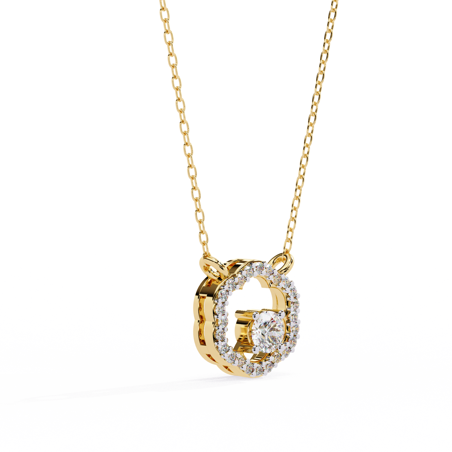 blossom cluster lab grown diamond pendant