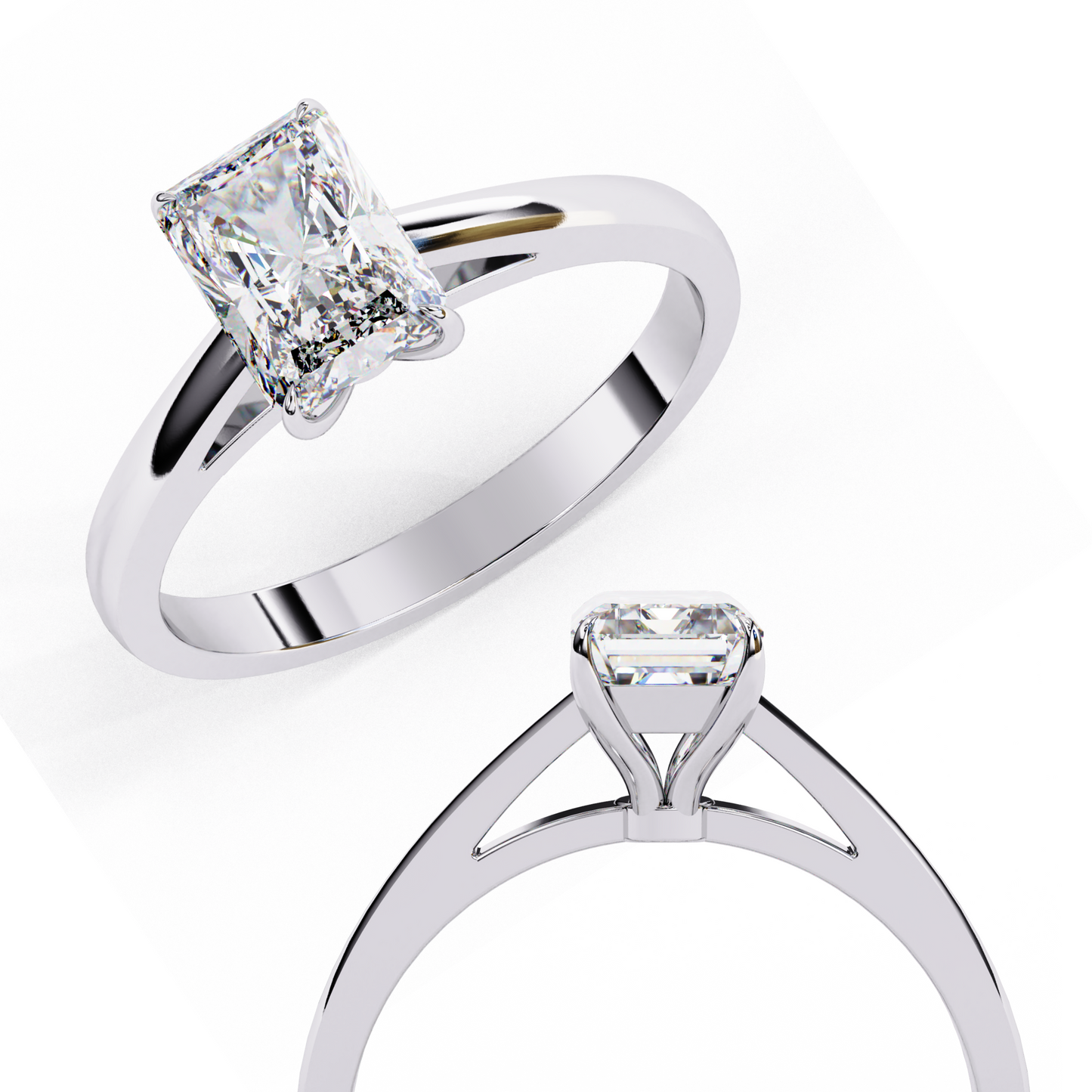 solene radiant solitaire lab grown diamond ring