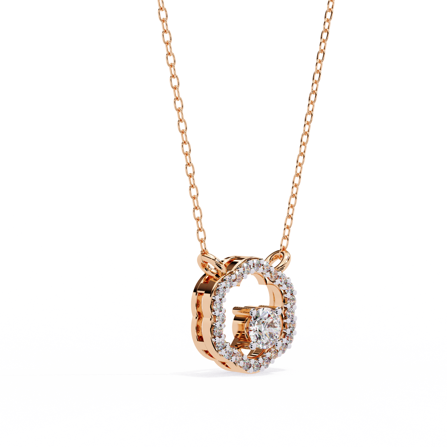 blossom cluster lab grown diamond pendant