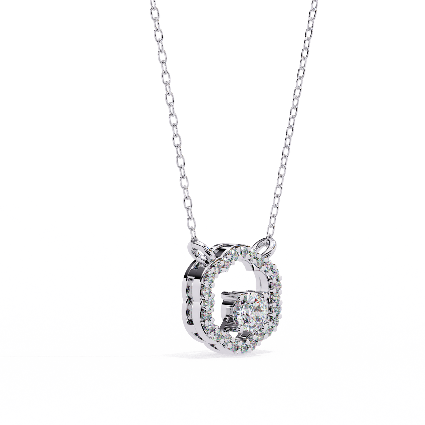blossom cluster lab grown diamond pendant