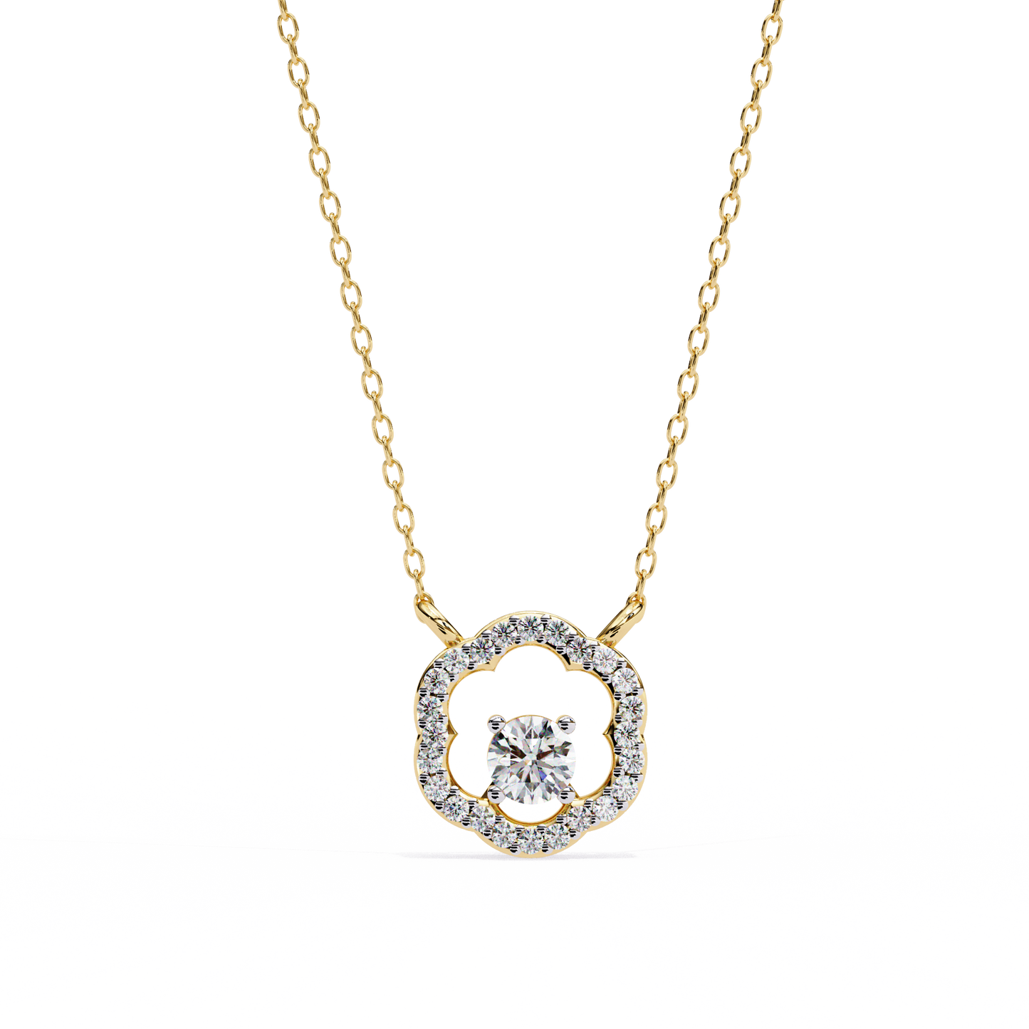 blossom cluster lab grown diamond pendant
