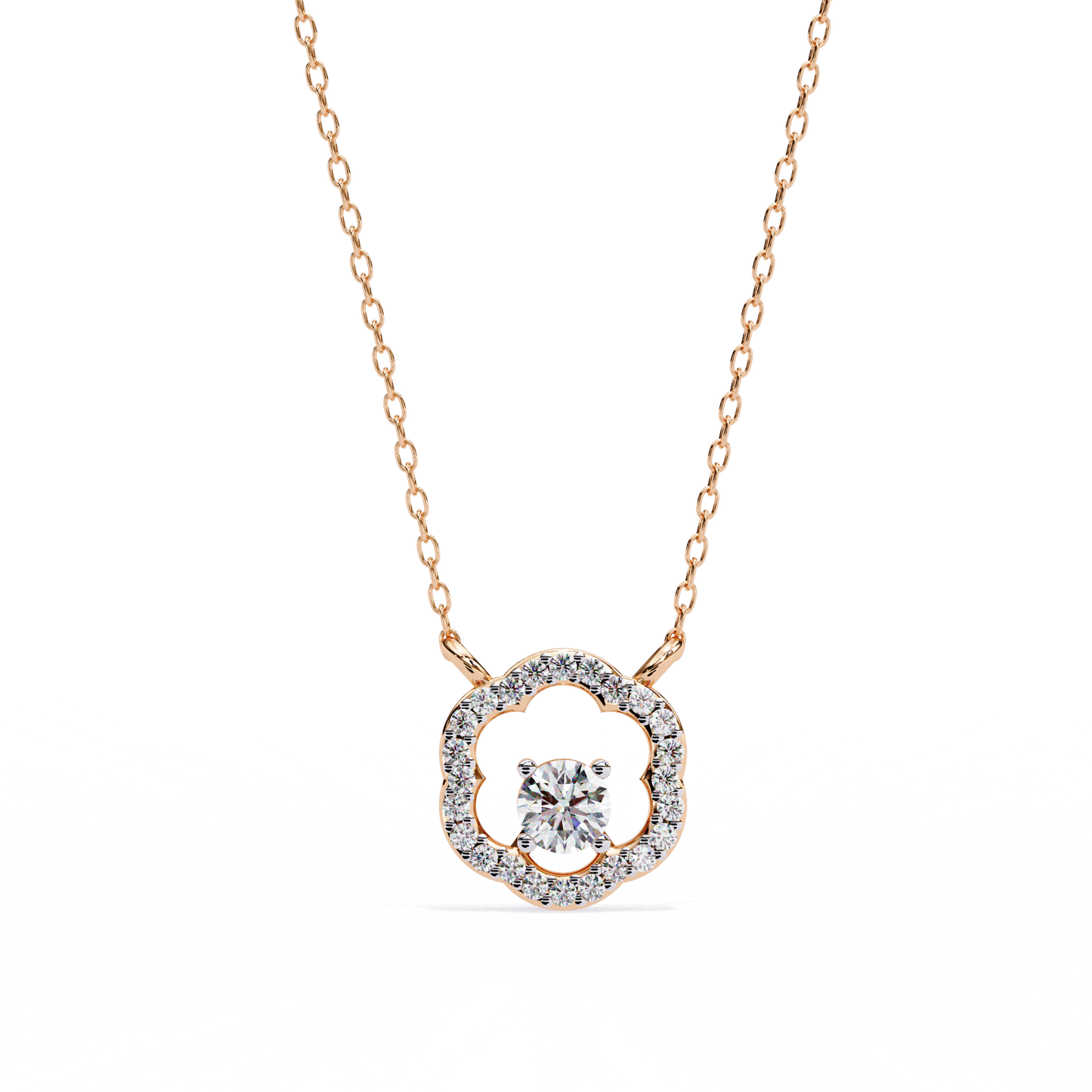 blossom cluster lab grown diamond pendant