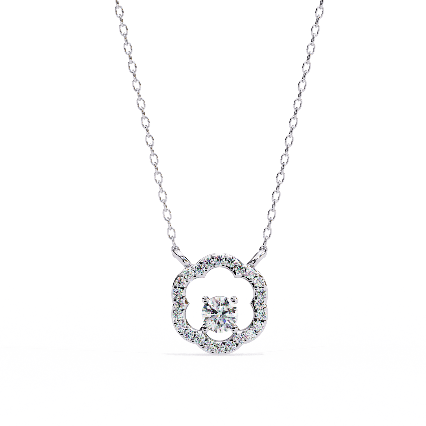blossom cluster lab grown diamond pendant