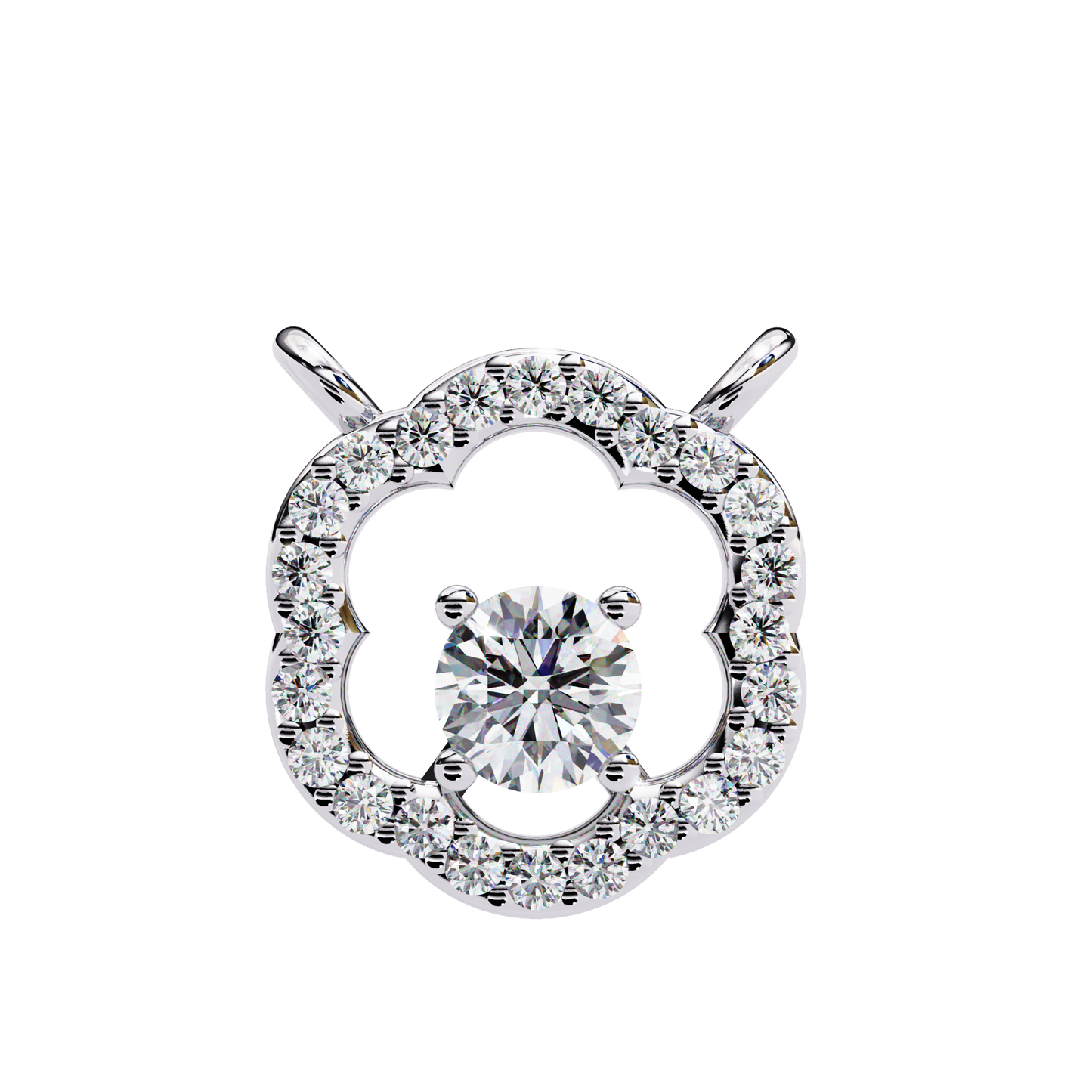 blossom cluster lab grown diamond pendant