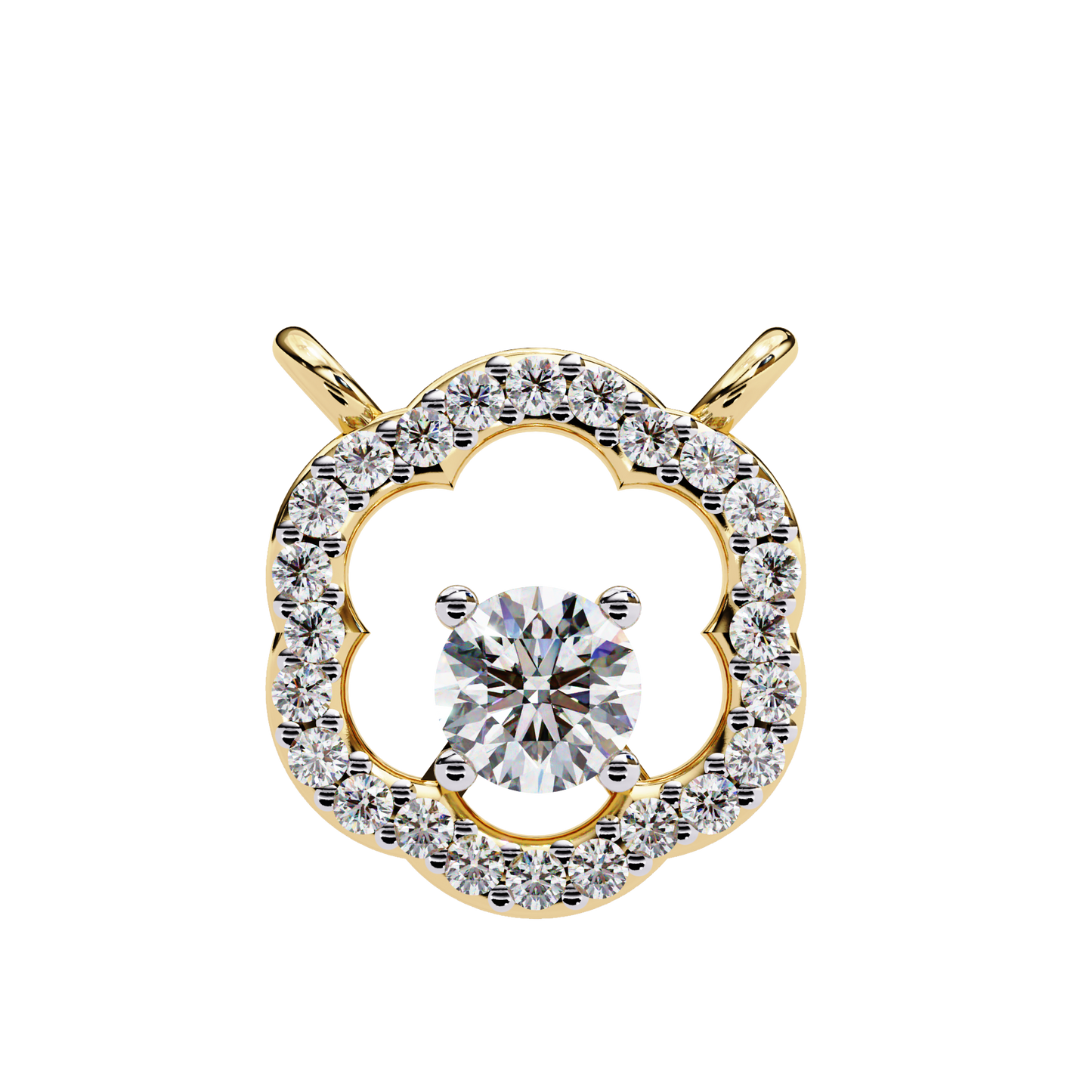 blossom cluster lab grown diamond pendant