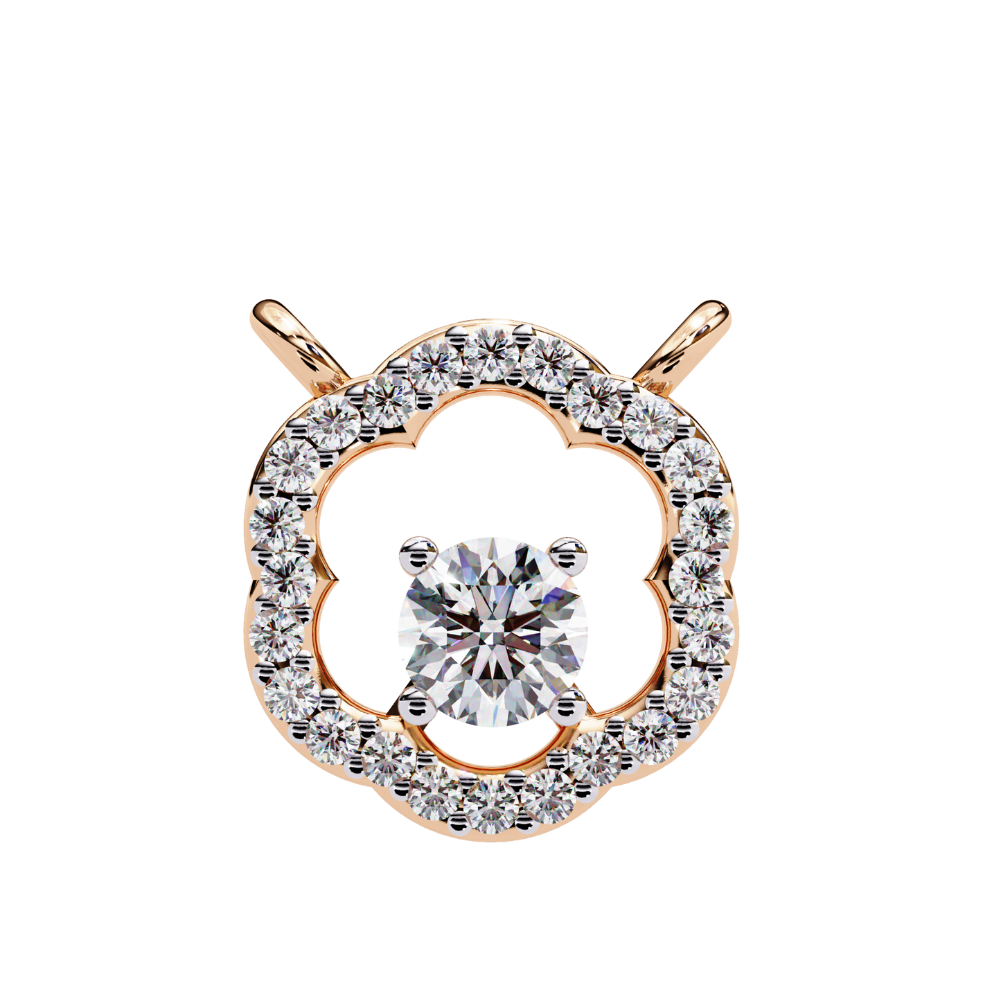 blossom cluster lab grown diamond pendant