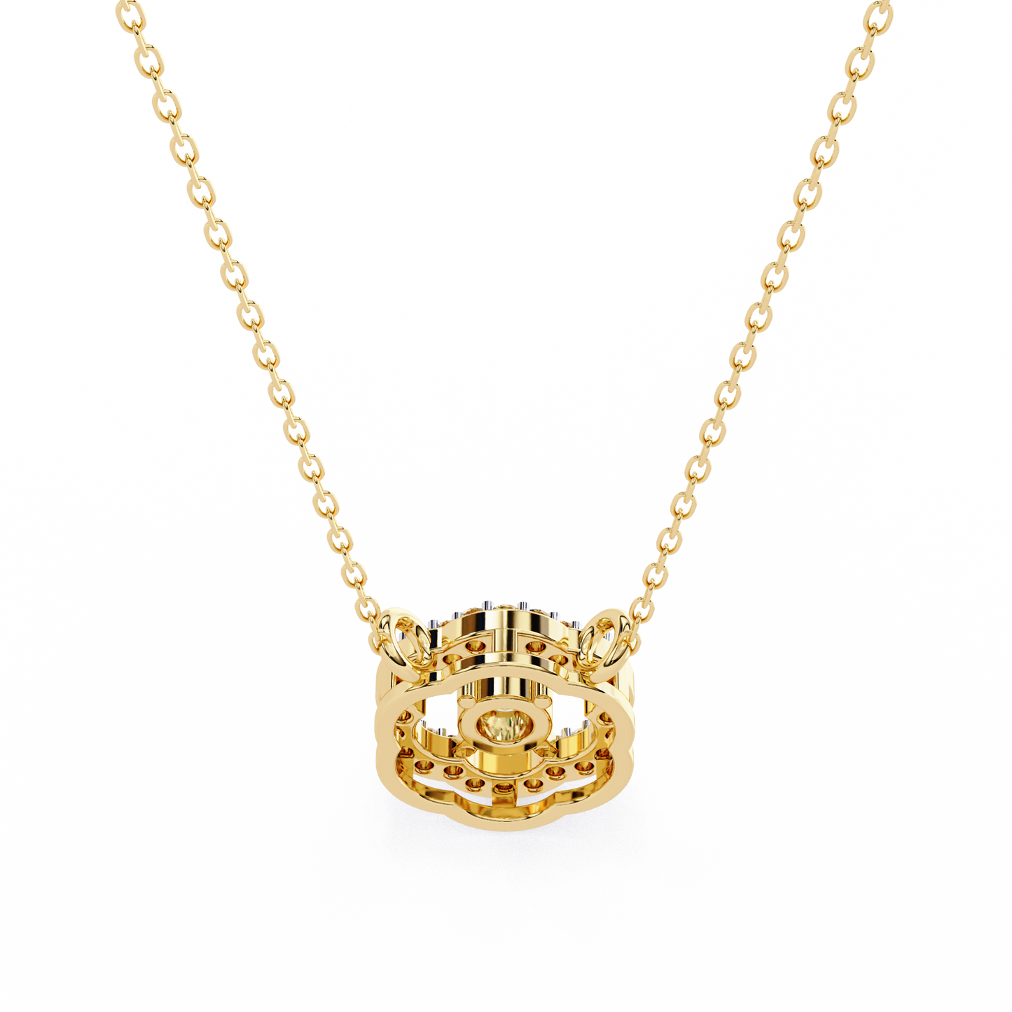 blossom cluster lab grown diamond pendant