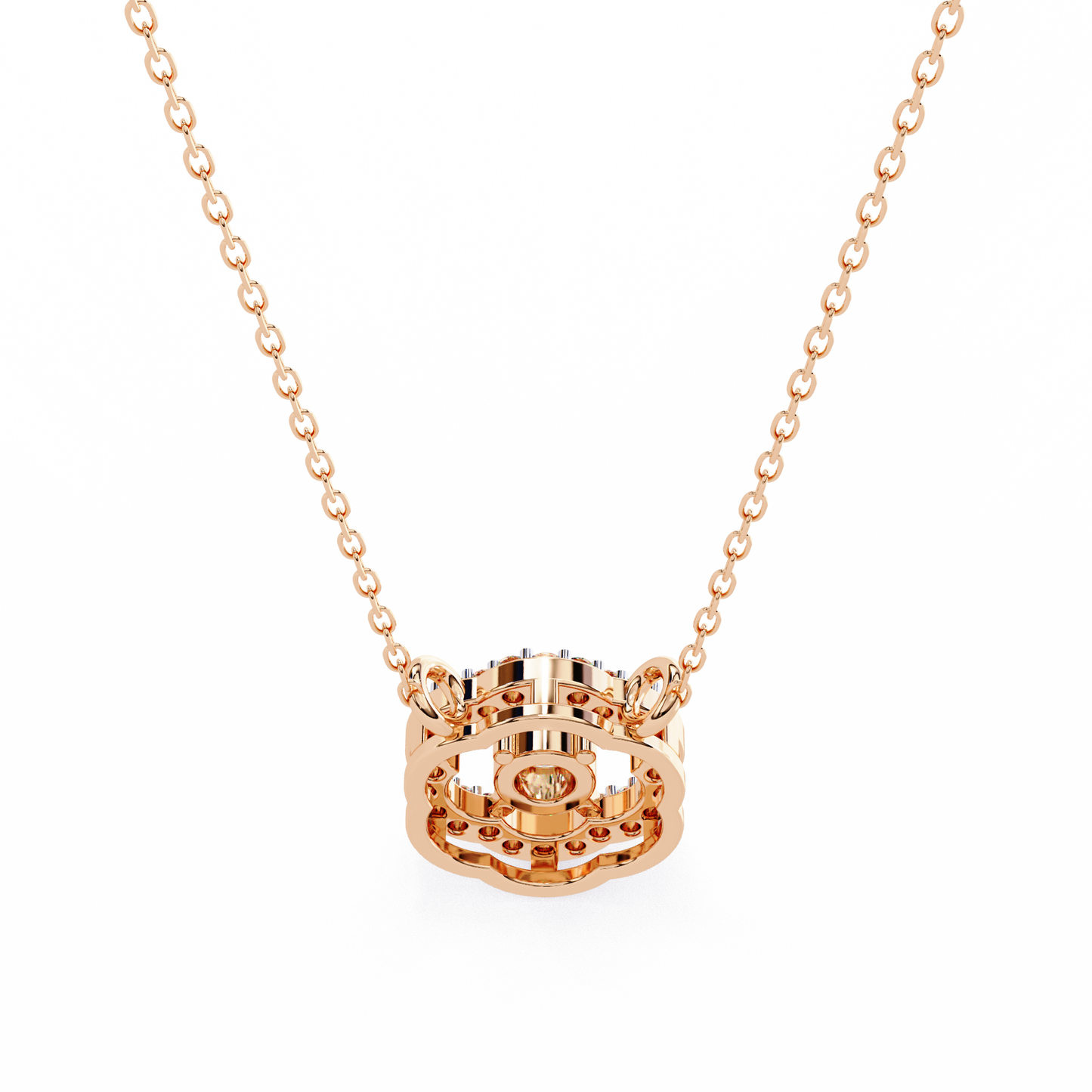 blossom cluster lab grown diamond pendant
