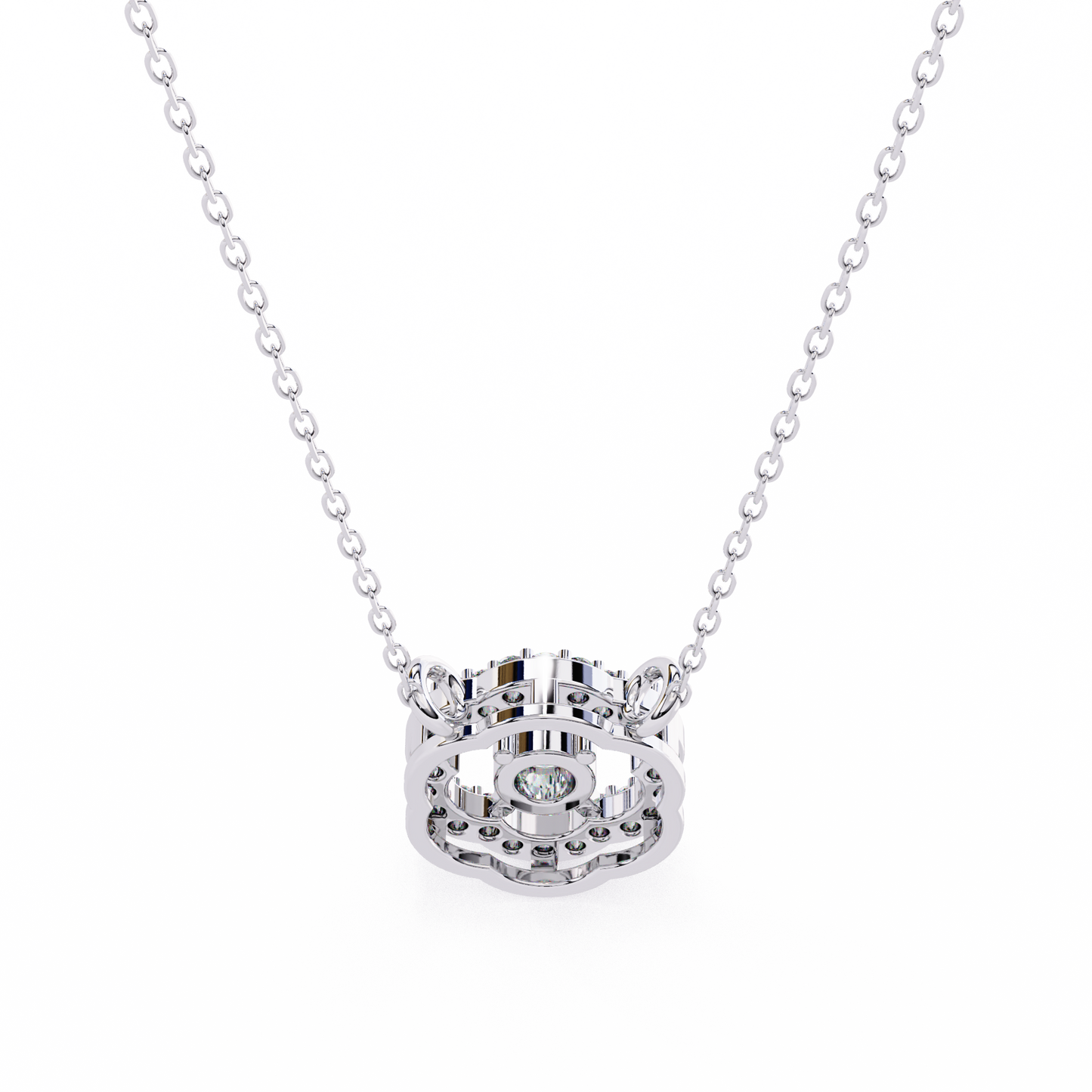 blossom cluster lab grown diamond pendant