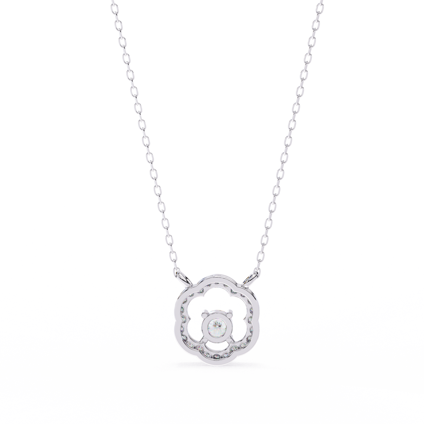 blossom cluster lab grown diamond pendant