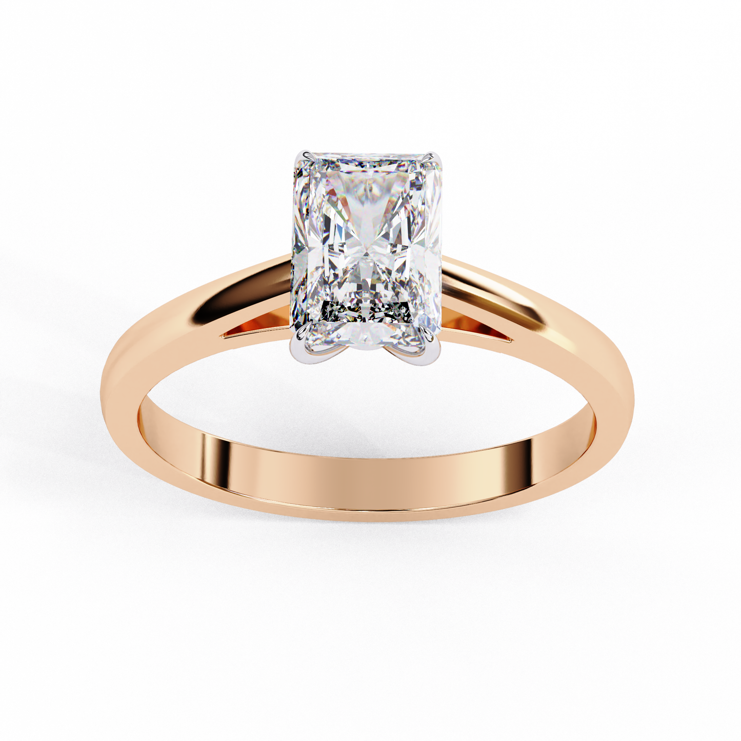 solene radiant solitaire lab grown diamond ring