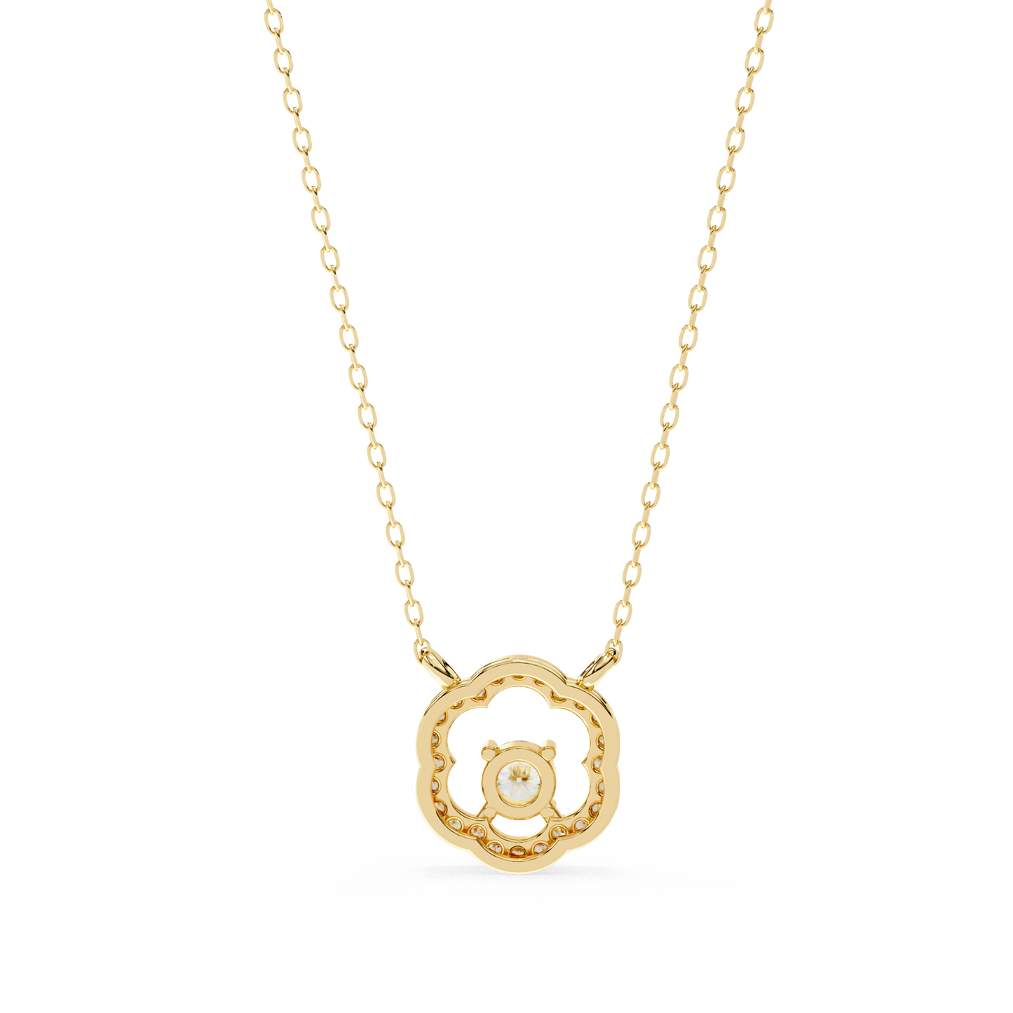 blossom cluster lab grown diamond pendant